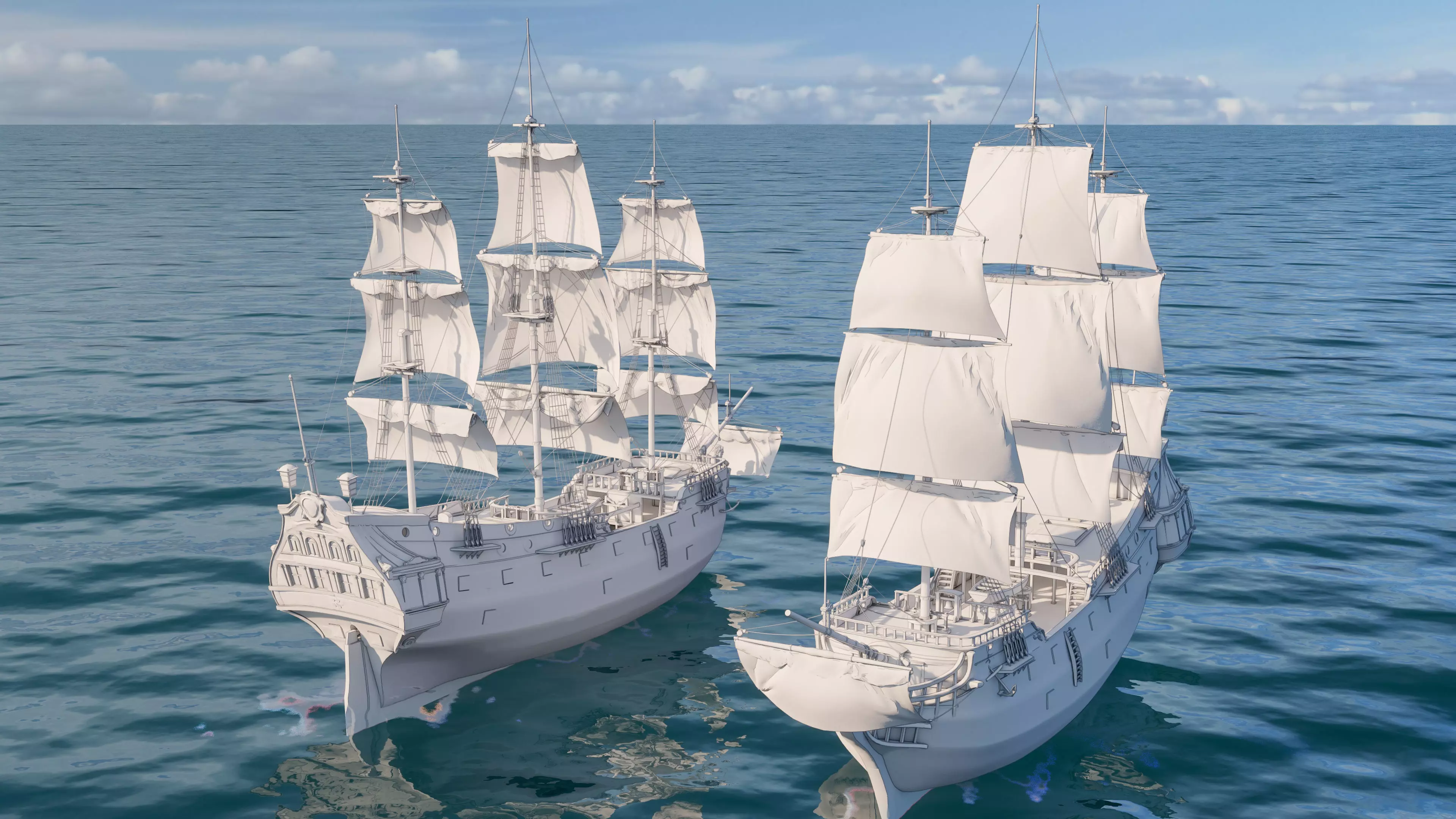 Pirate ship Low-poly 3D model_19