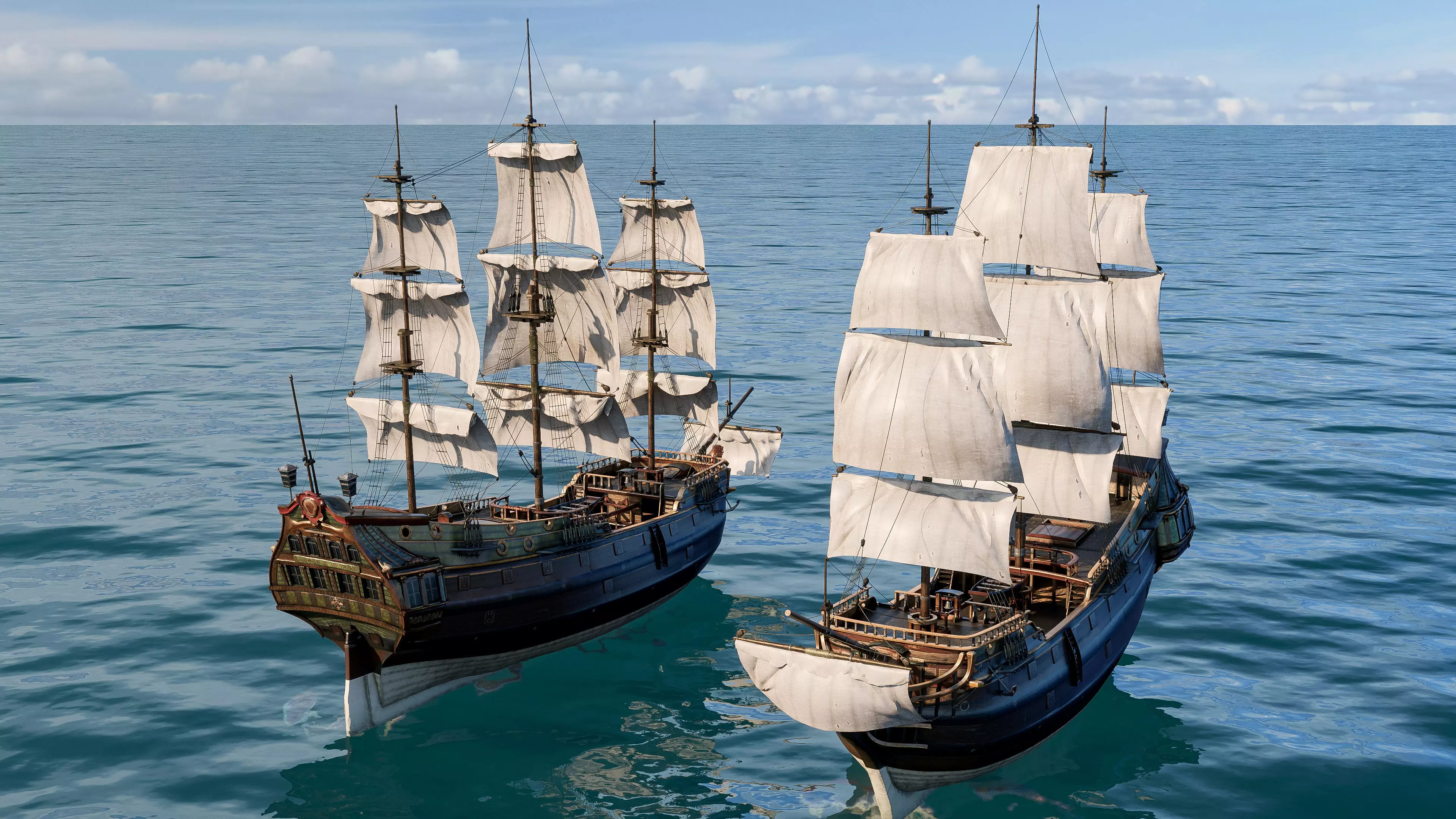 Pirate ship Low-poly 3D model_1