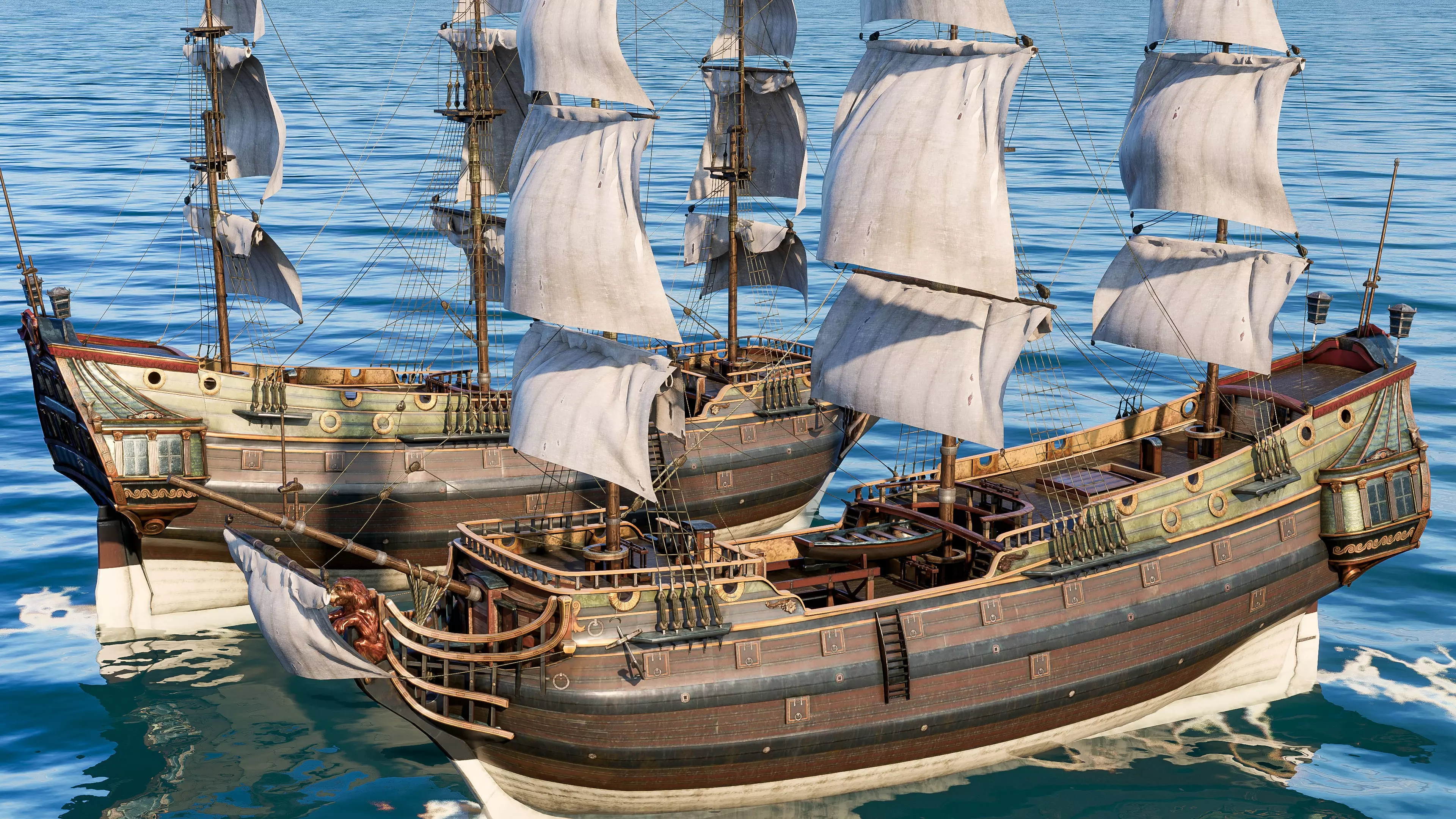 Pirate ship Low-poly 3D model_5