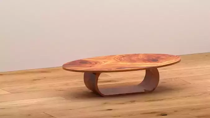 Modern Curved Wooden Coffee Table