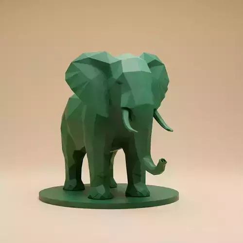 low poly elephent Sculpture