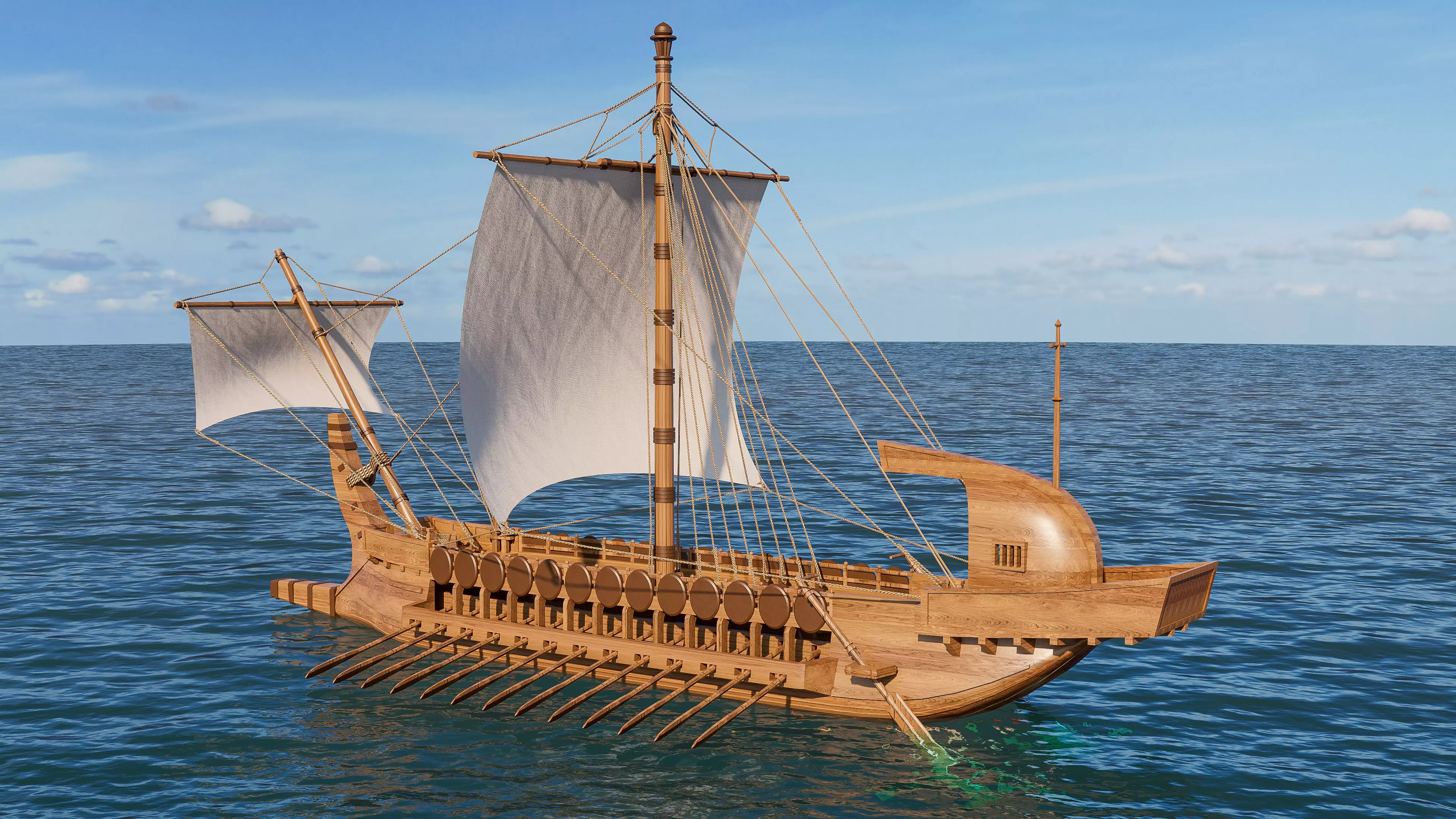 Sailboat 1 Low-poly 3D model_2