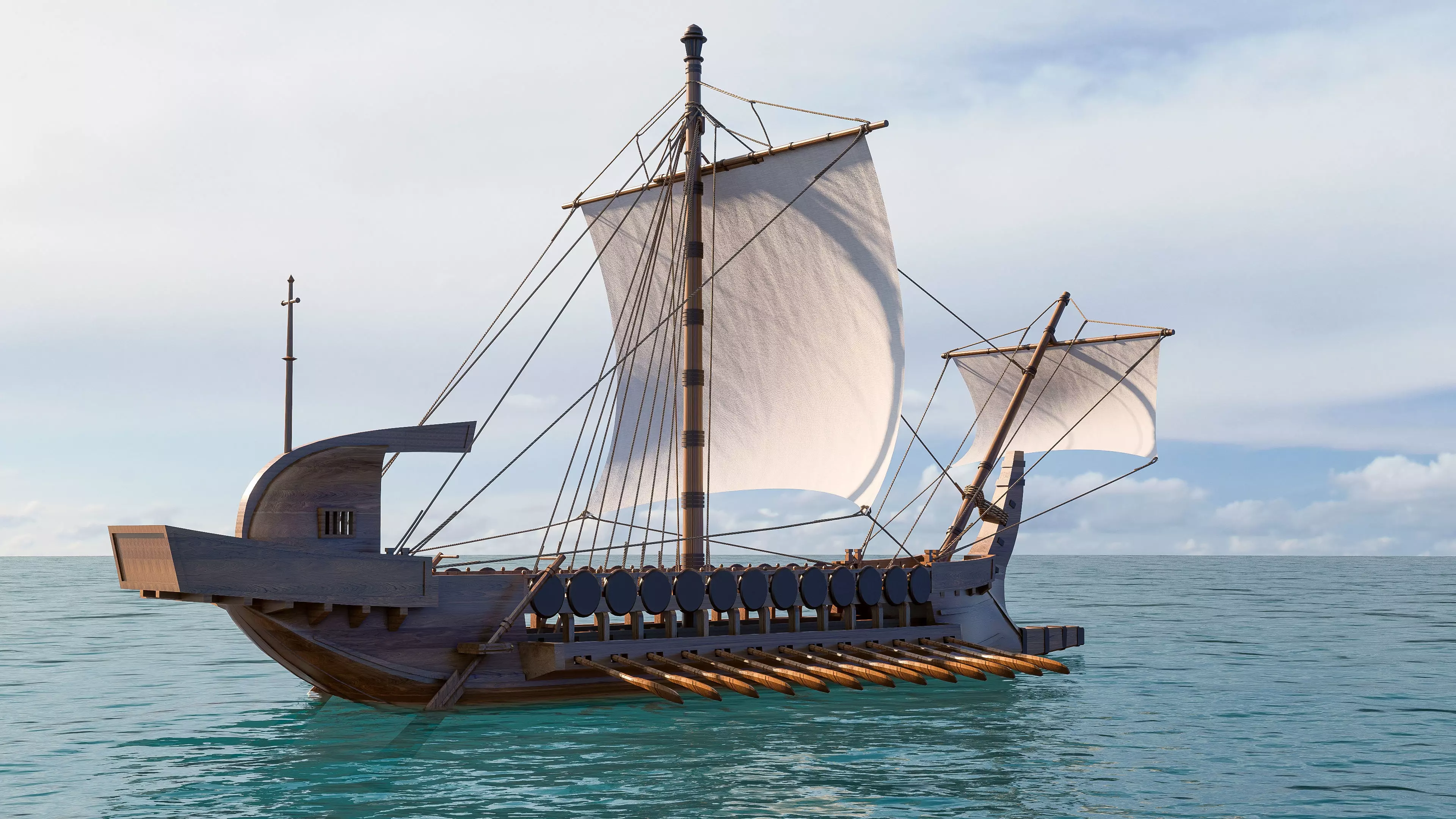 Sailboat 1 Low-poly 3D model_12