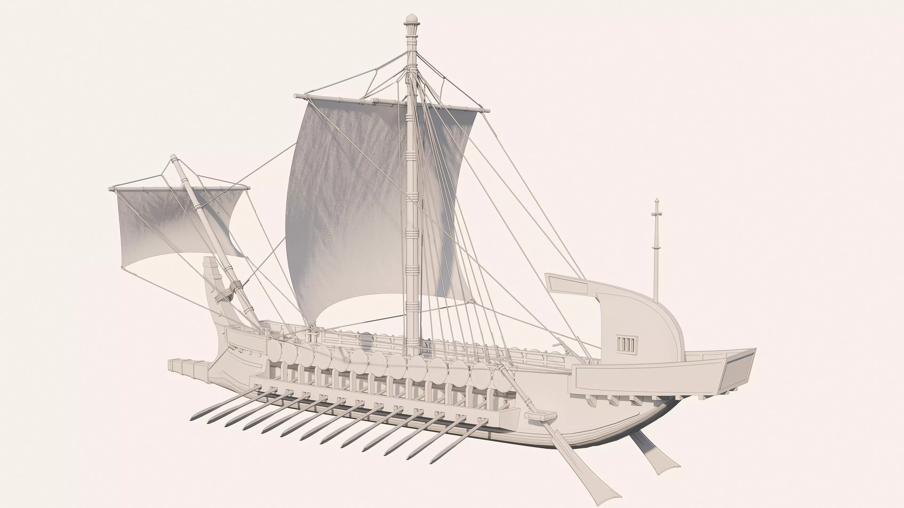 Sailboat 1 Low-poly 3D model_21