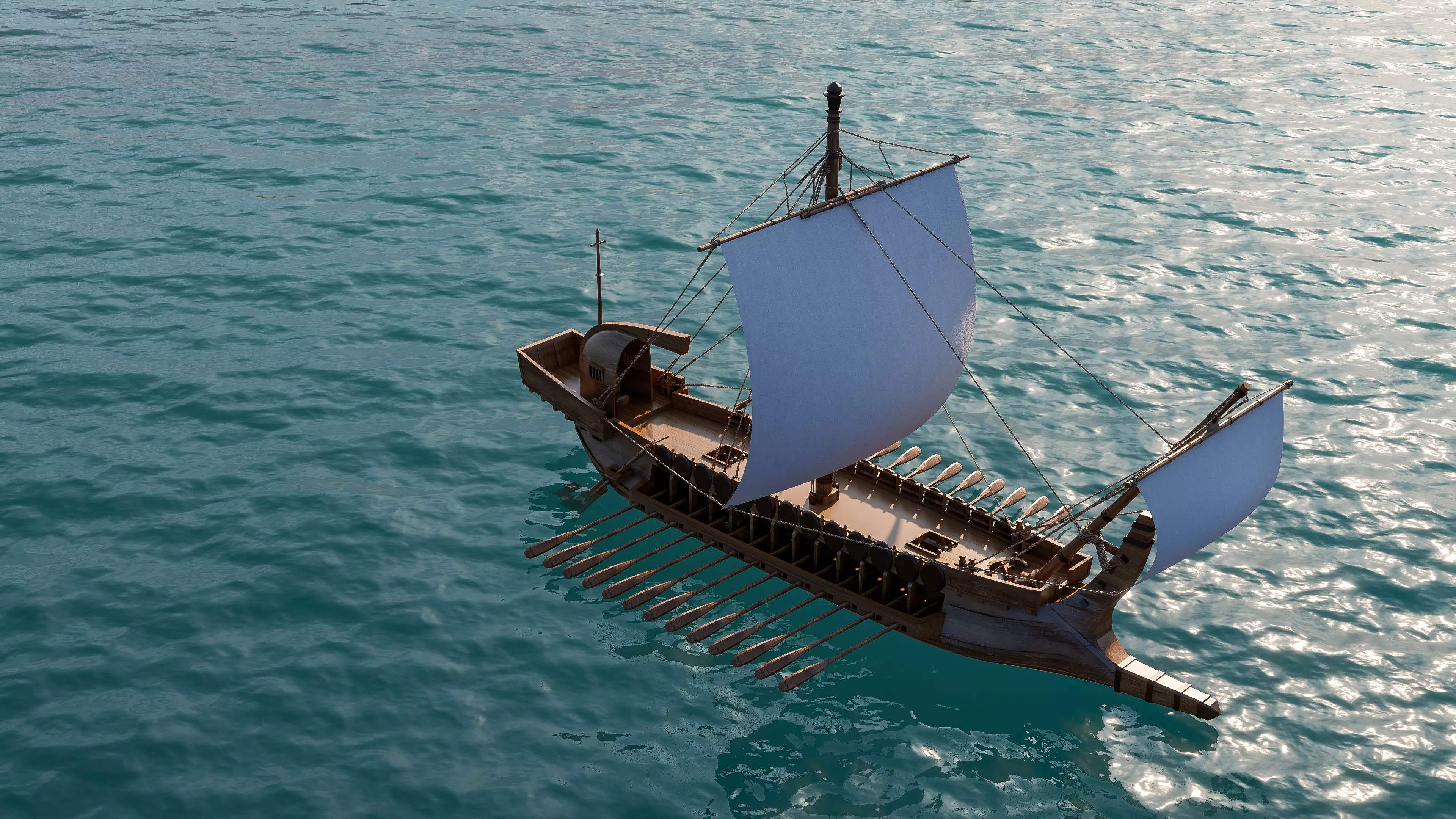 Sailboat 1 Low-poly 3D model_18