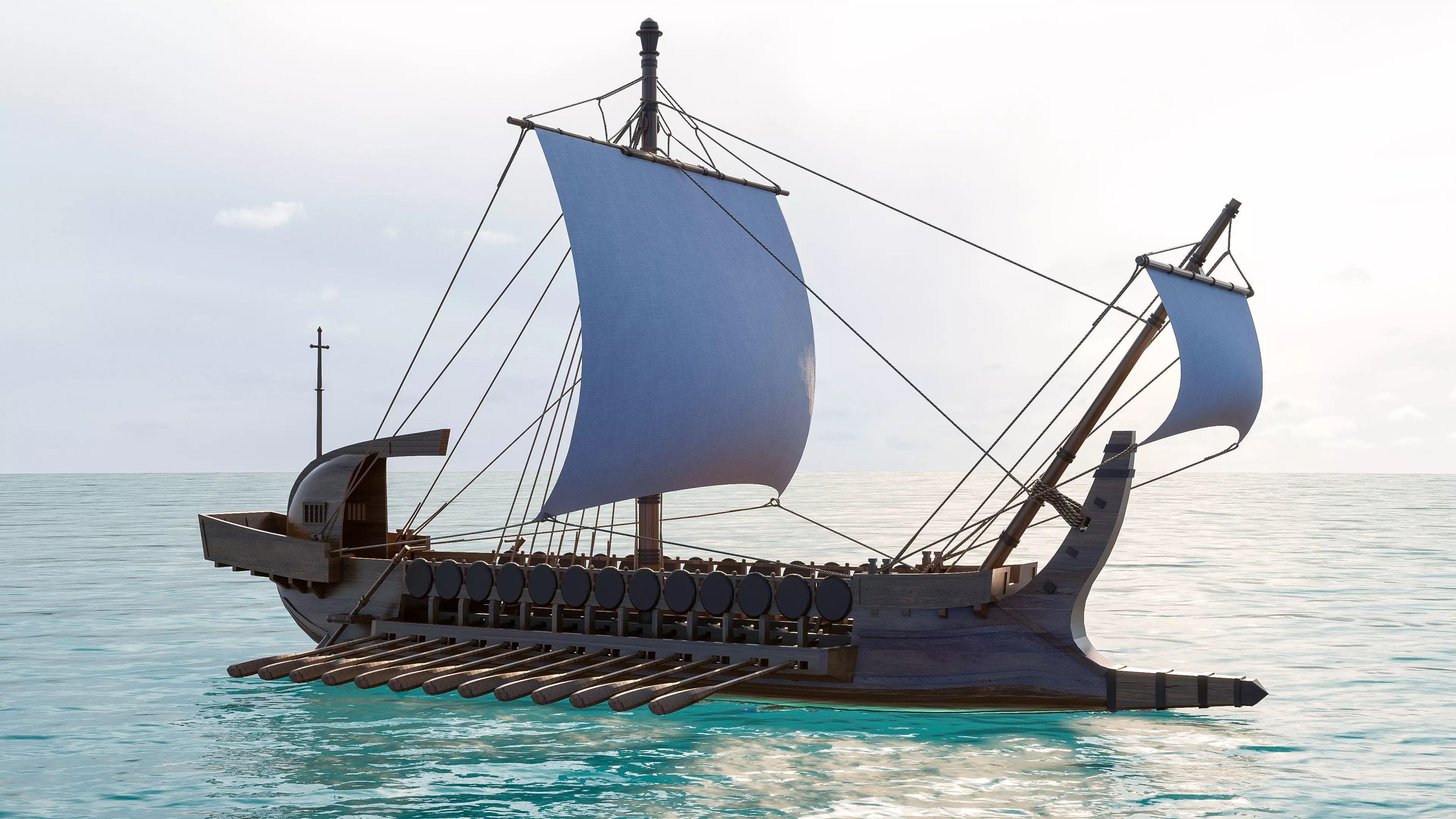 Sailboat 1 Low-poly 3D model_14