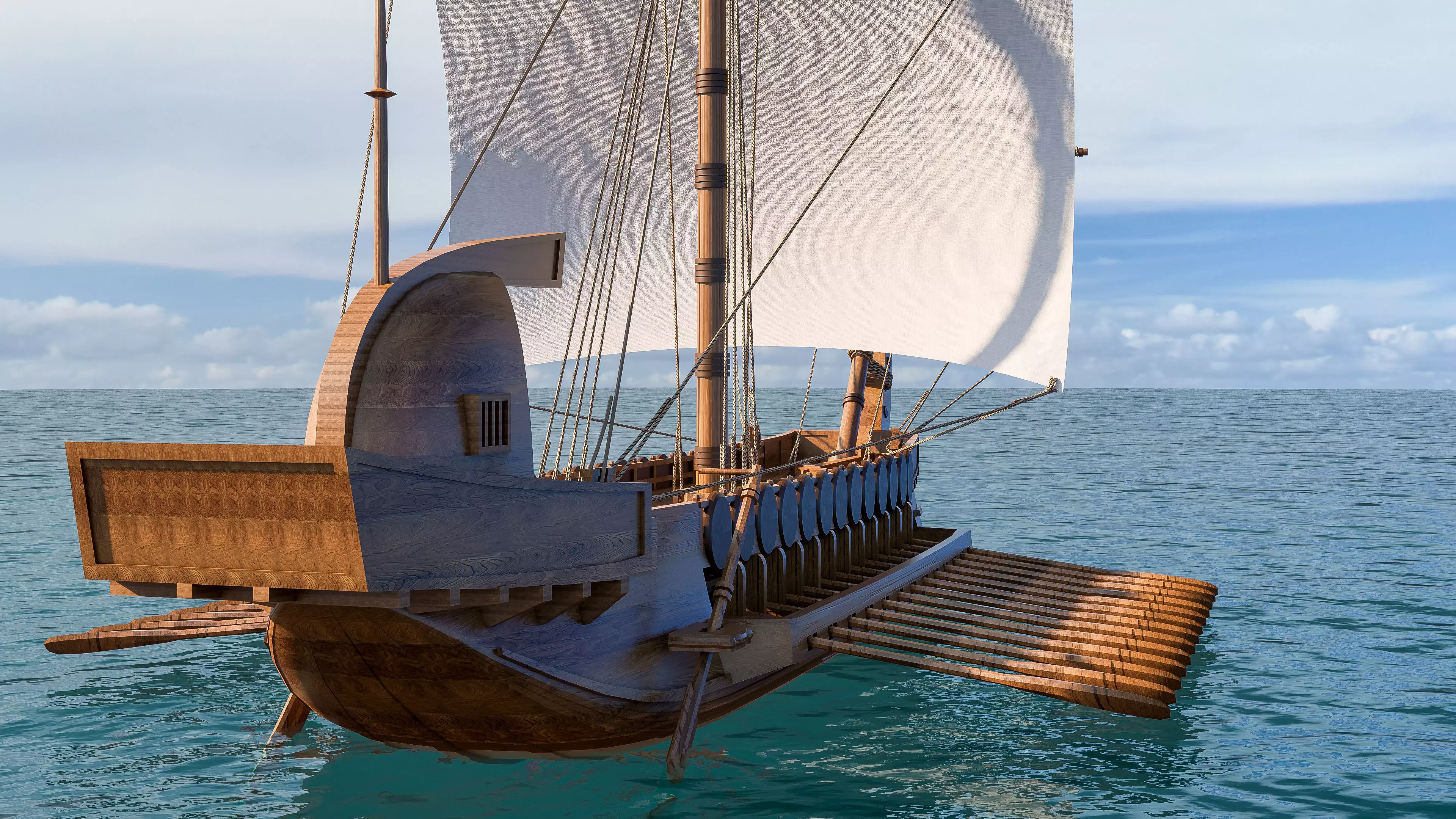 Sailboat 1 Low-poly 3D model_7