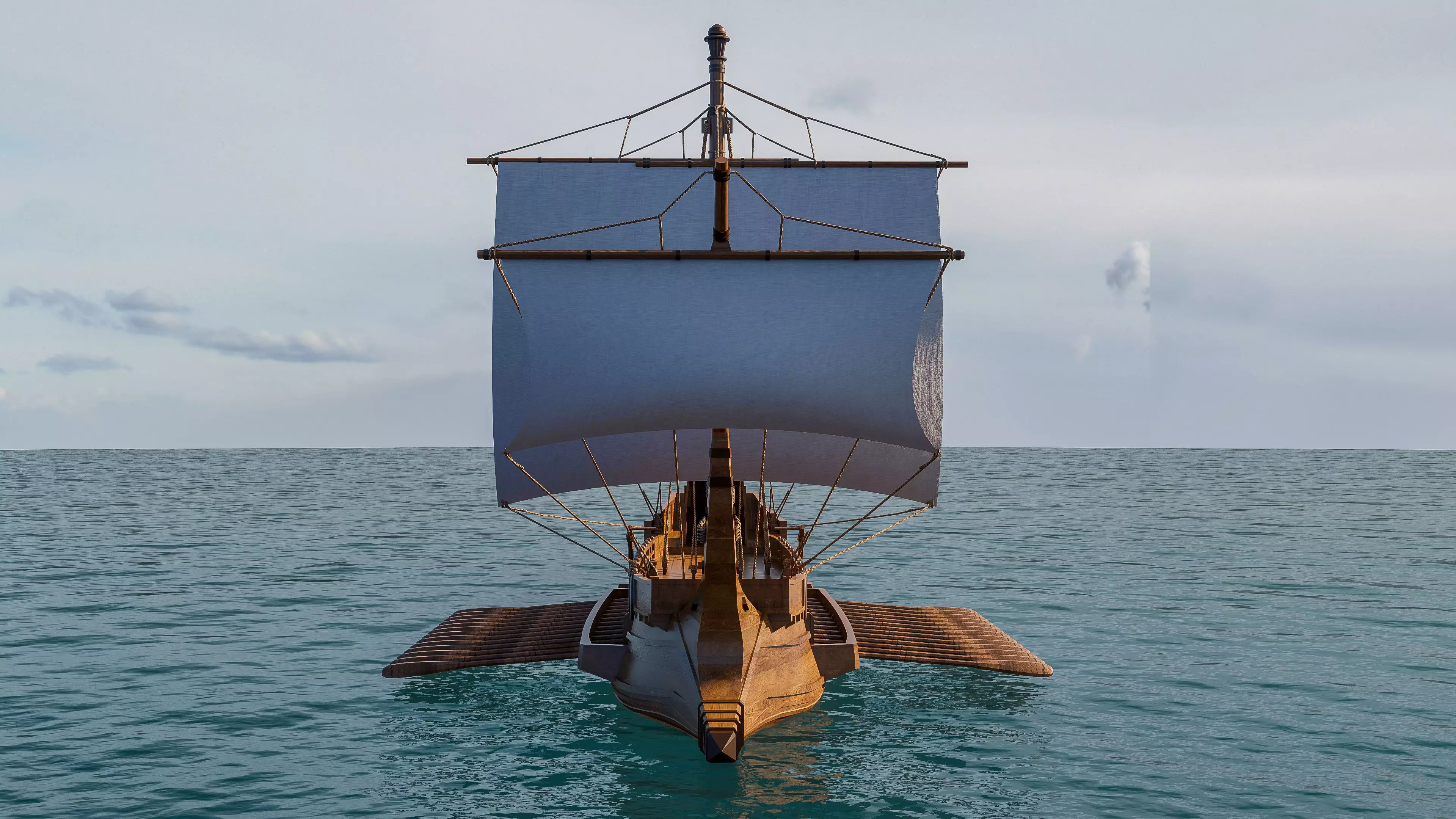 Sailboat 1 Low-poly 3D model_15