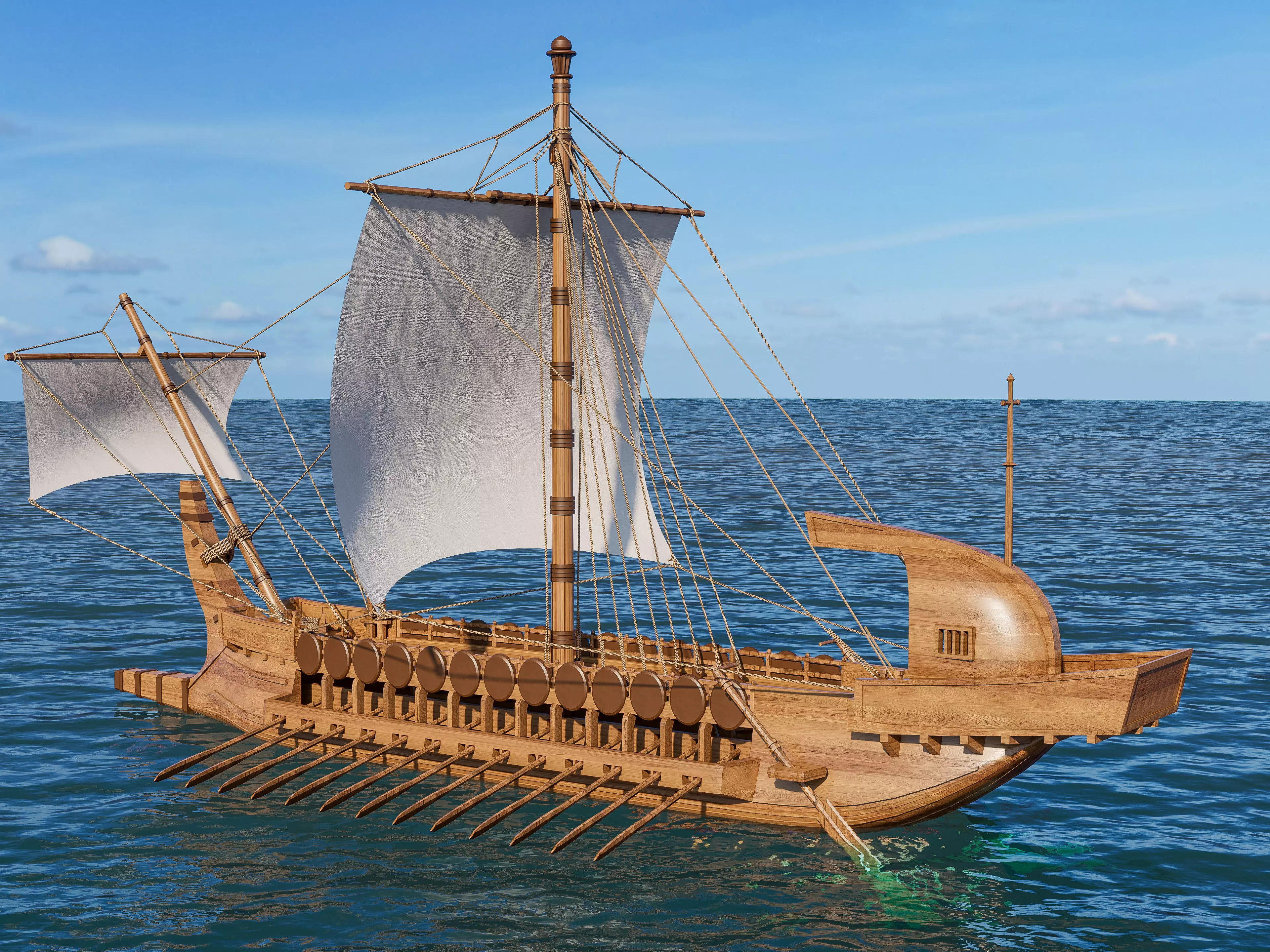 Sailboat 1 Low-poly 3D model_0