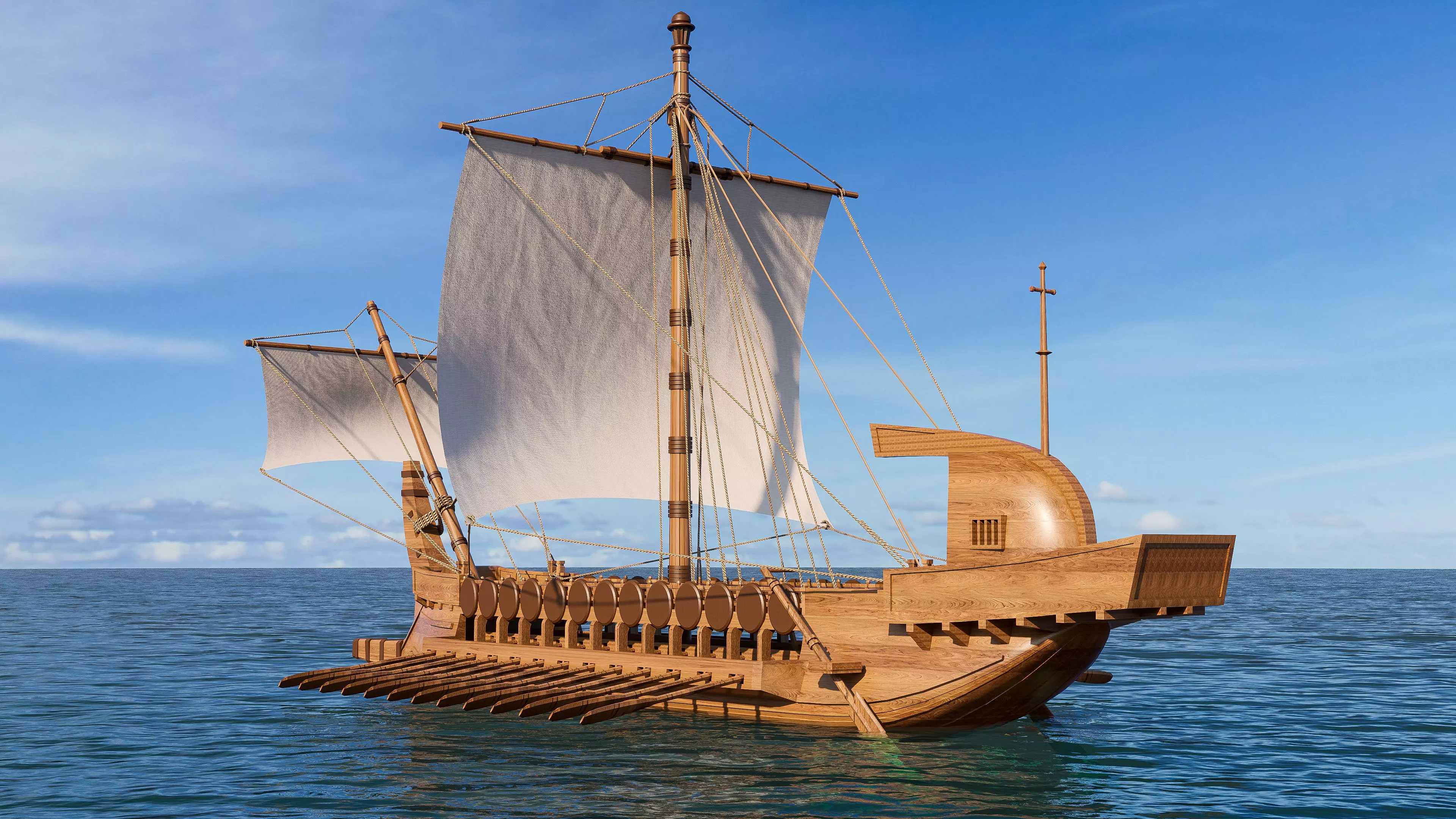 Sailboat 1 Low-poly 3D model_10