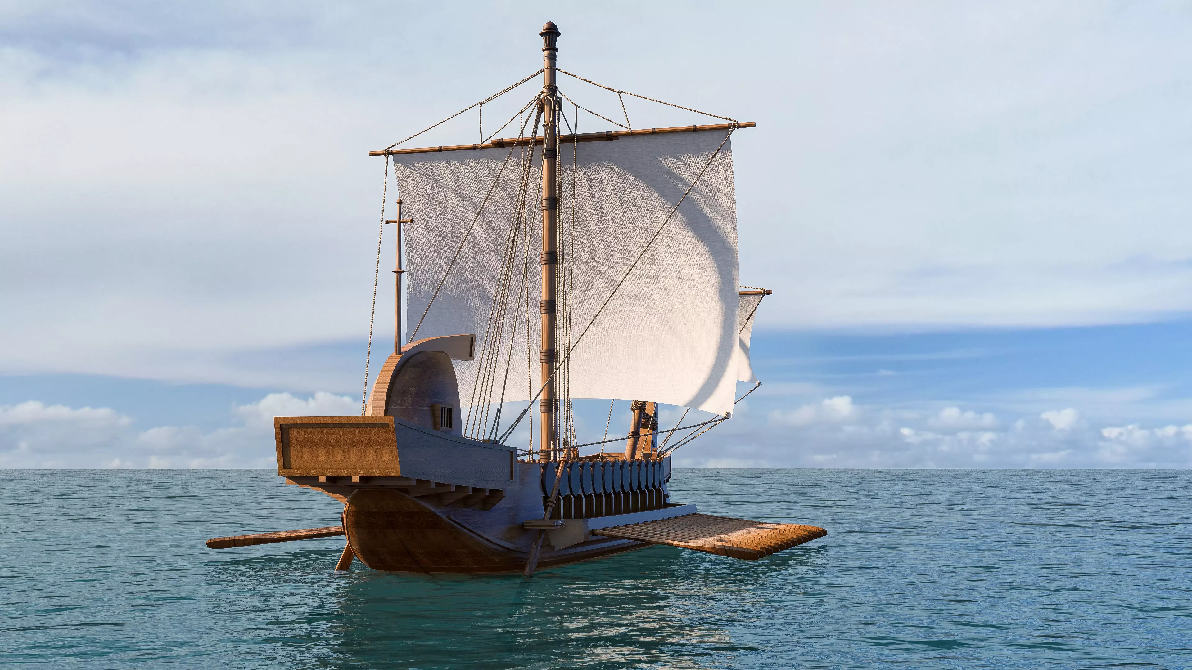 Sailboat 1 Low-poly 3D model_11