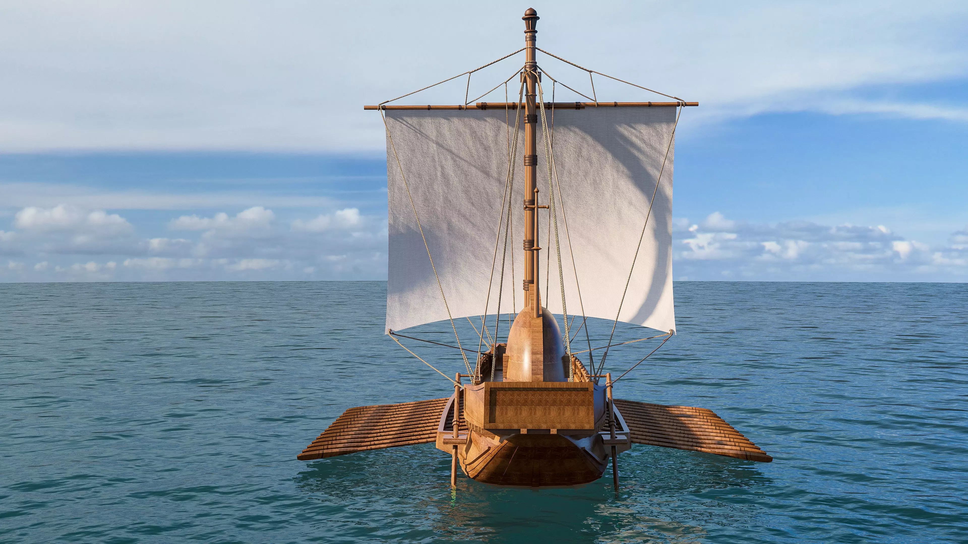 Sailboat 1 Low-poly 3D model_3