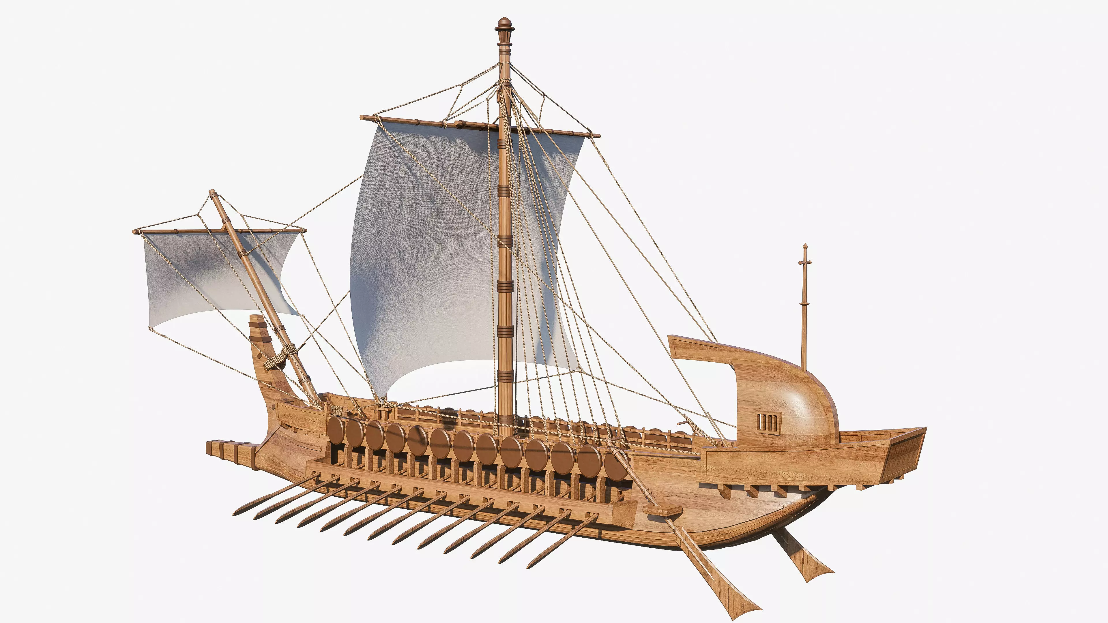 Sailboat 1 Low-poly 3D model_1