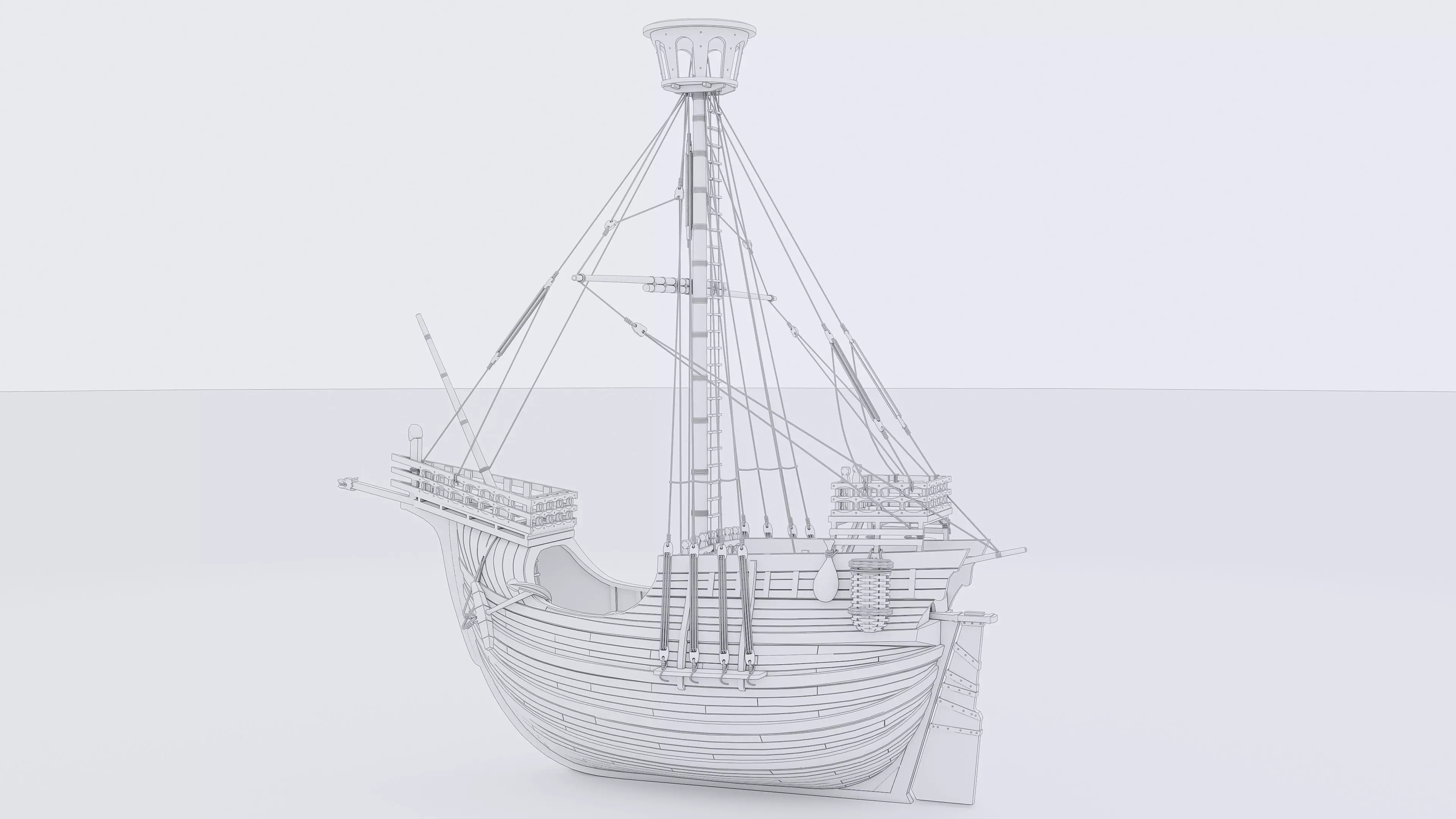 Sailboat 2 Low-poly 3D model_19