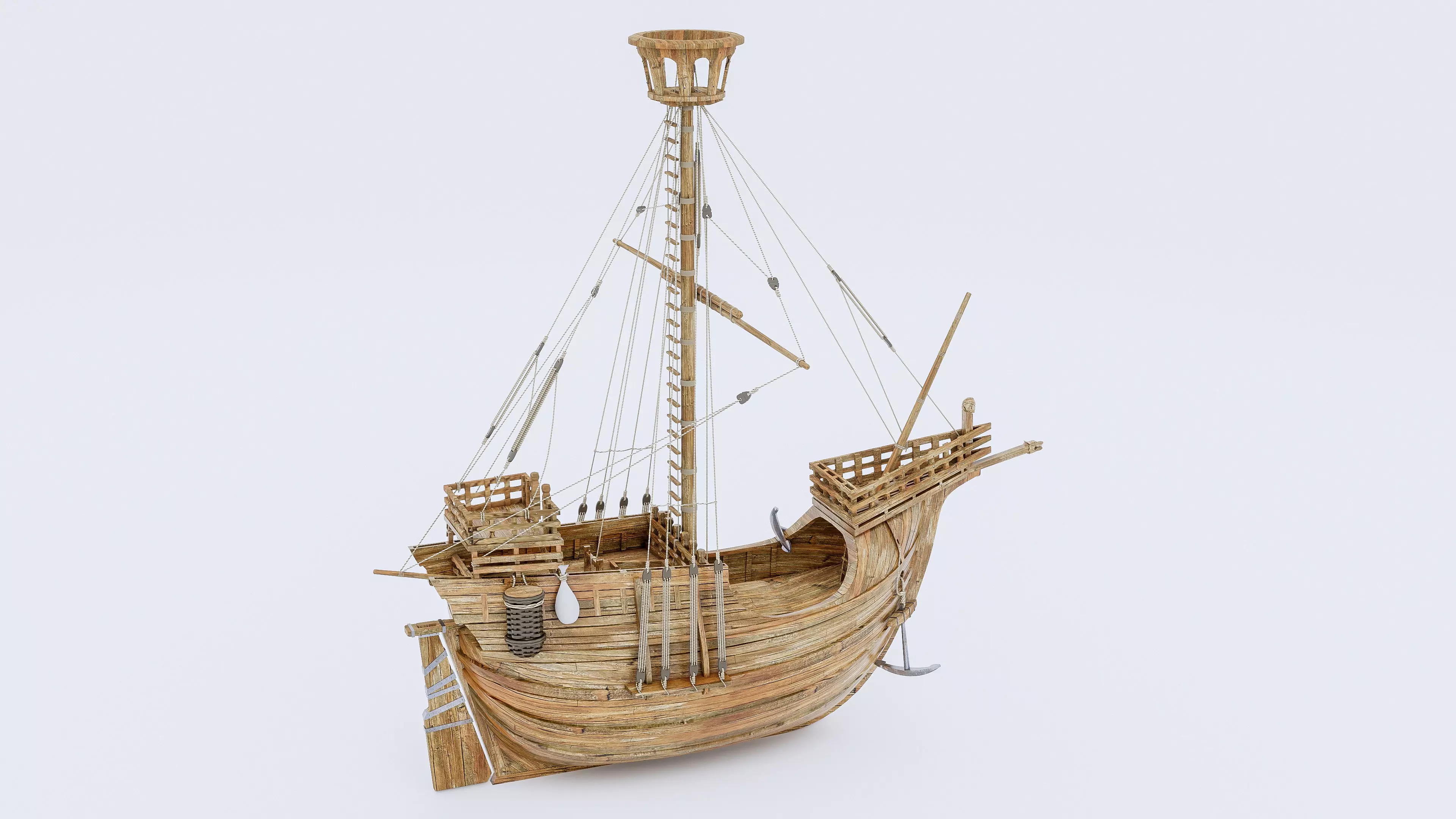 Sailboat 2 Low-poly 3D model_16