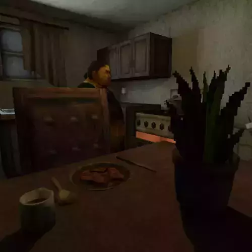 Low Poly PS1 Retro Horror Kitchen Scene FBX OBJ GLB Low-poly 3D model