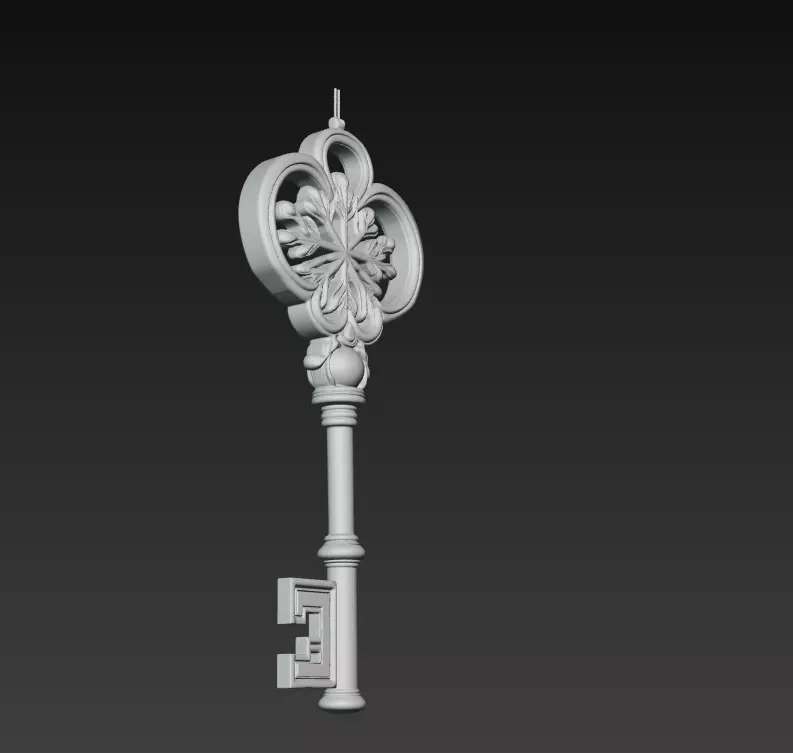 Golden Star Key - Luxurious Fantasy Ornament 3D Model 3D print model_6
