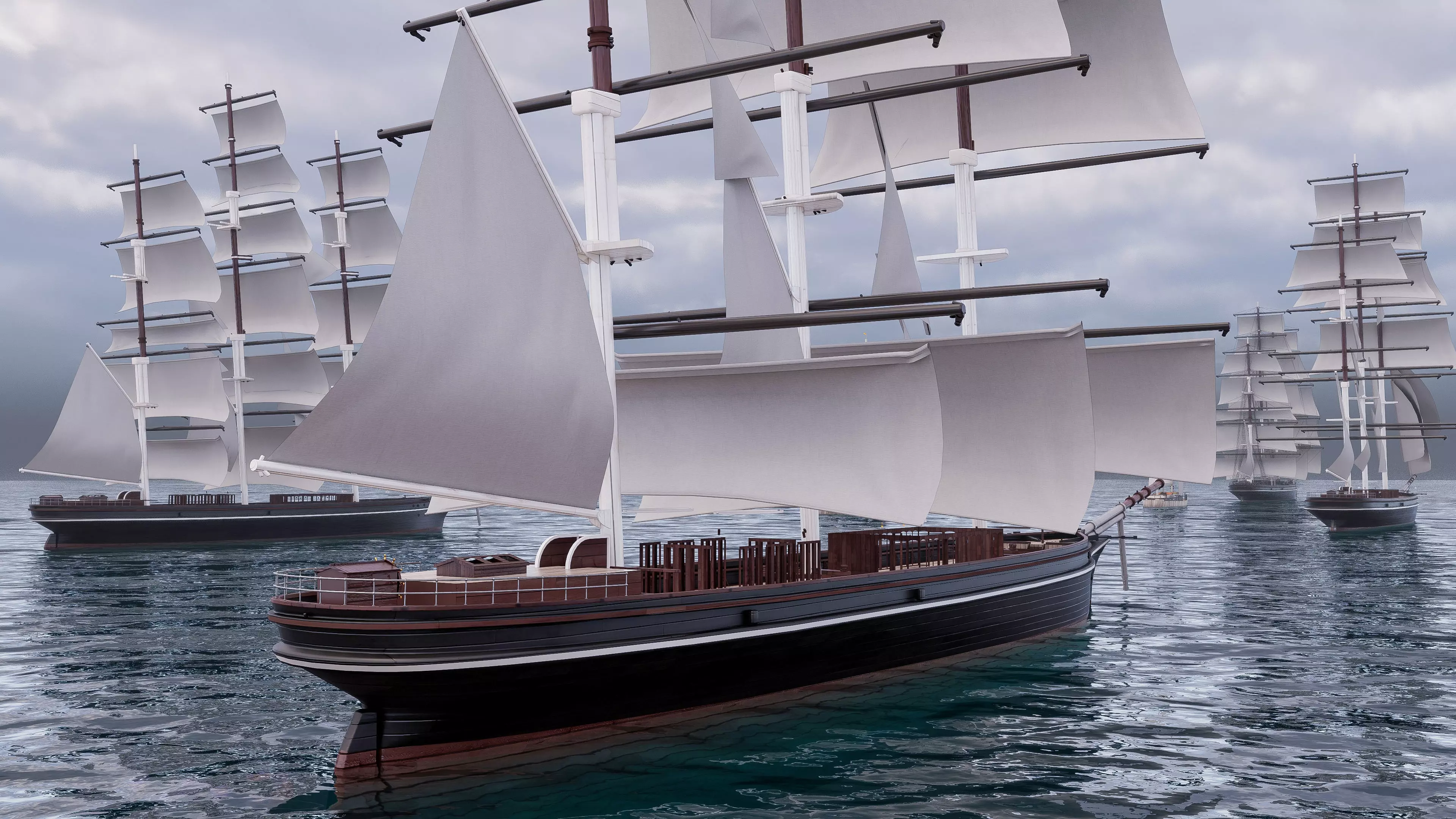 Sea Sailing ships 3D model_11