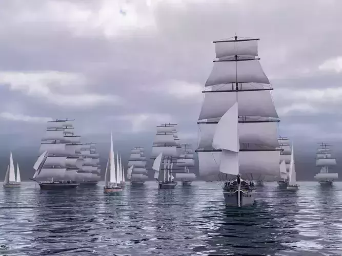 Sea Sailing ships 3D model Sea Sailing ships 3D model