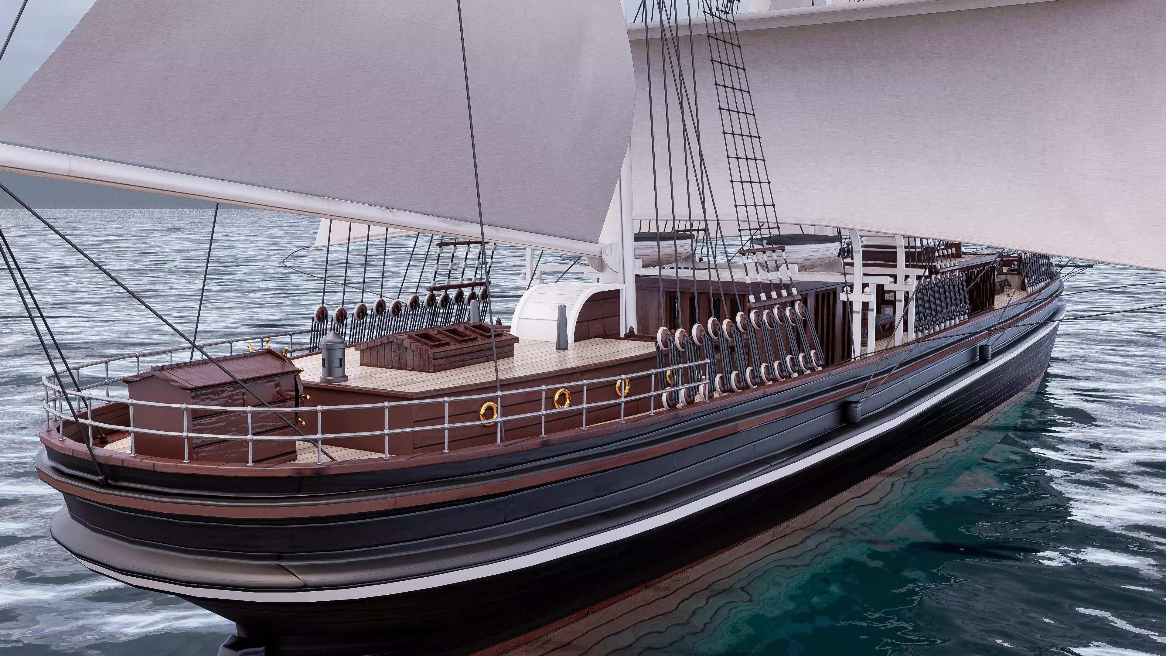 Sea Sailing ships 3D model_4