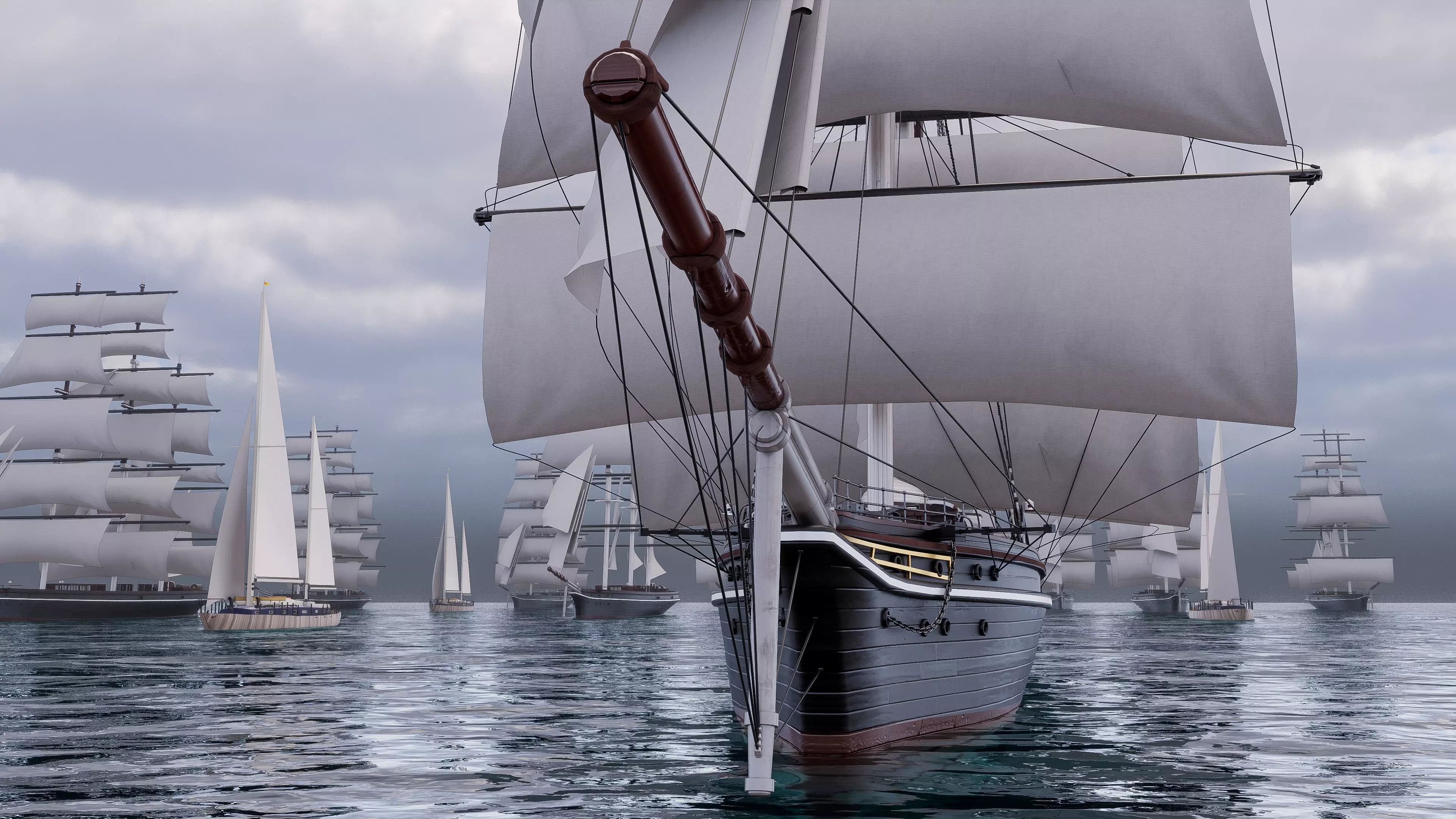 Sea Sailing ships 3D model_8