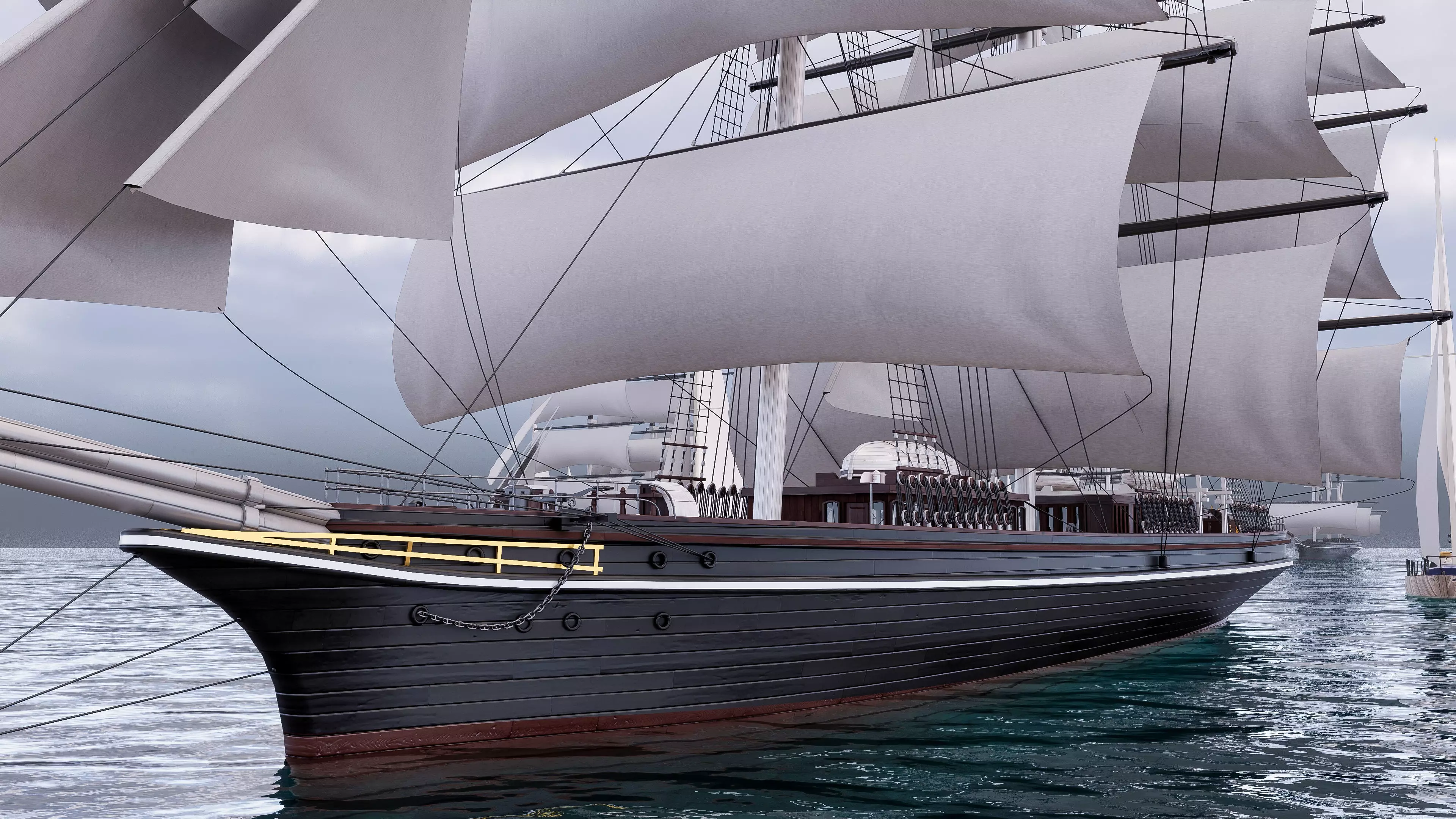 Sea Sailing ships 3D model_7