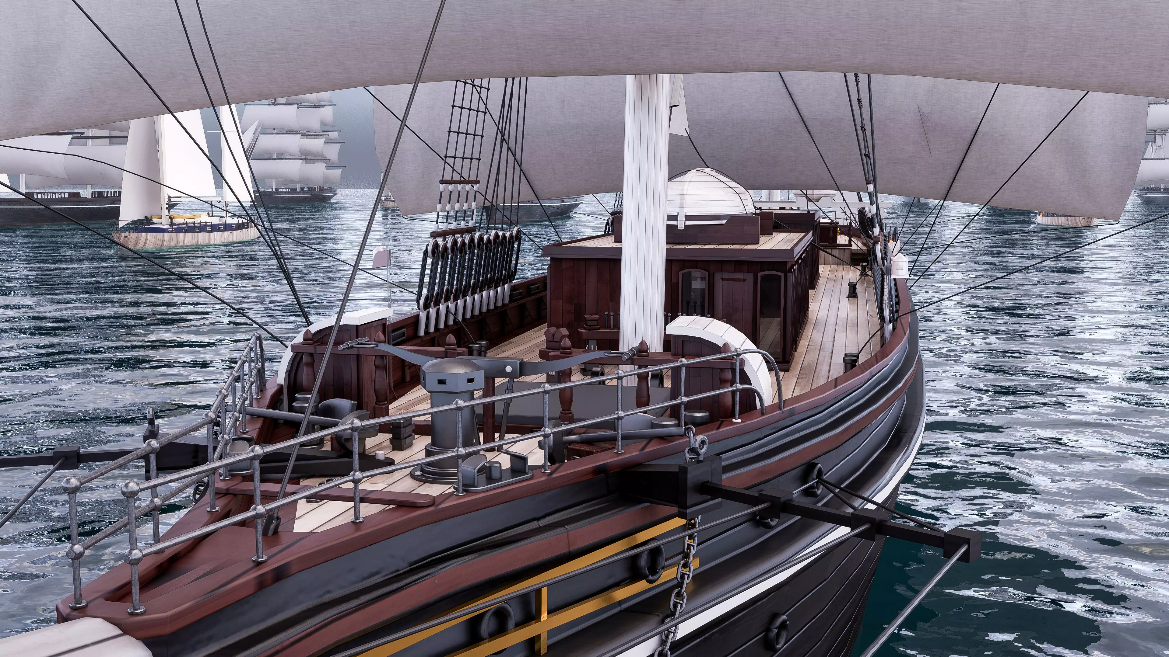 Sea Sailing ships 3D model_6