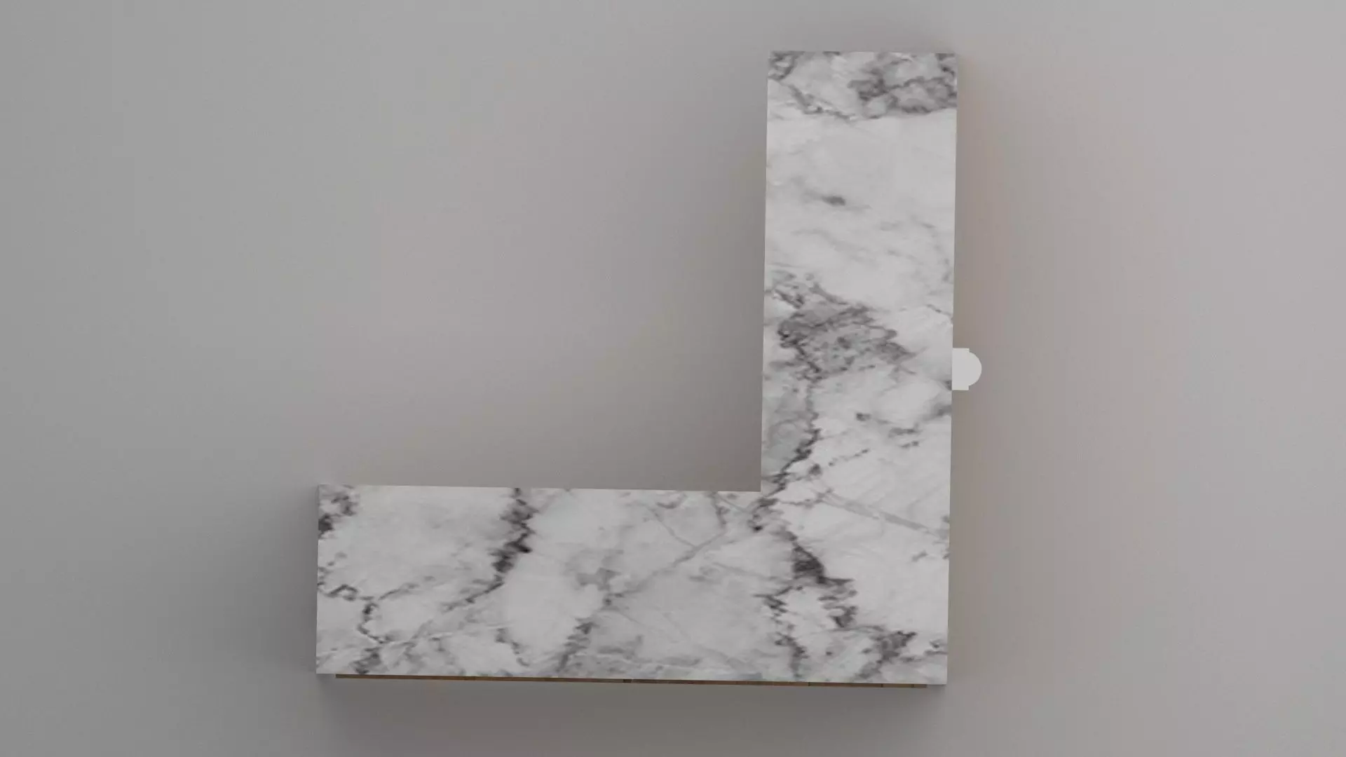 Modern Wooden Office Table with Marble Top 3D model_4