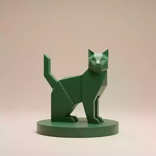 low poly cat Sculpture