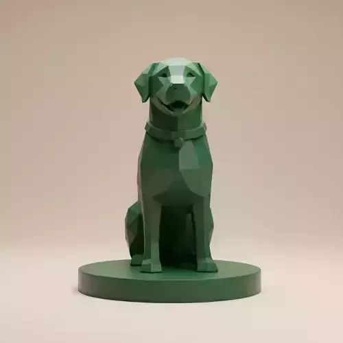 low poly dog Sculpture
