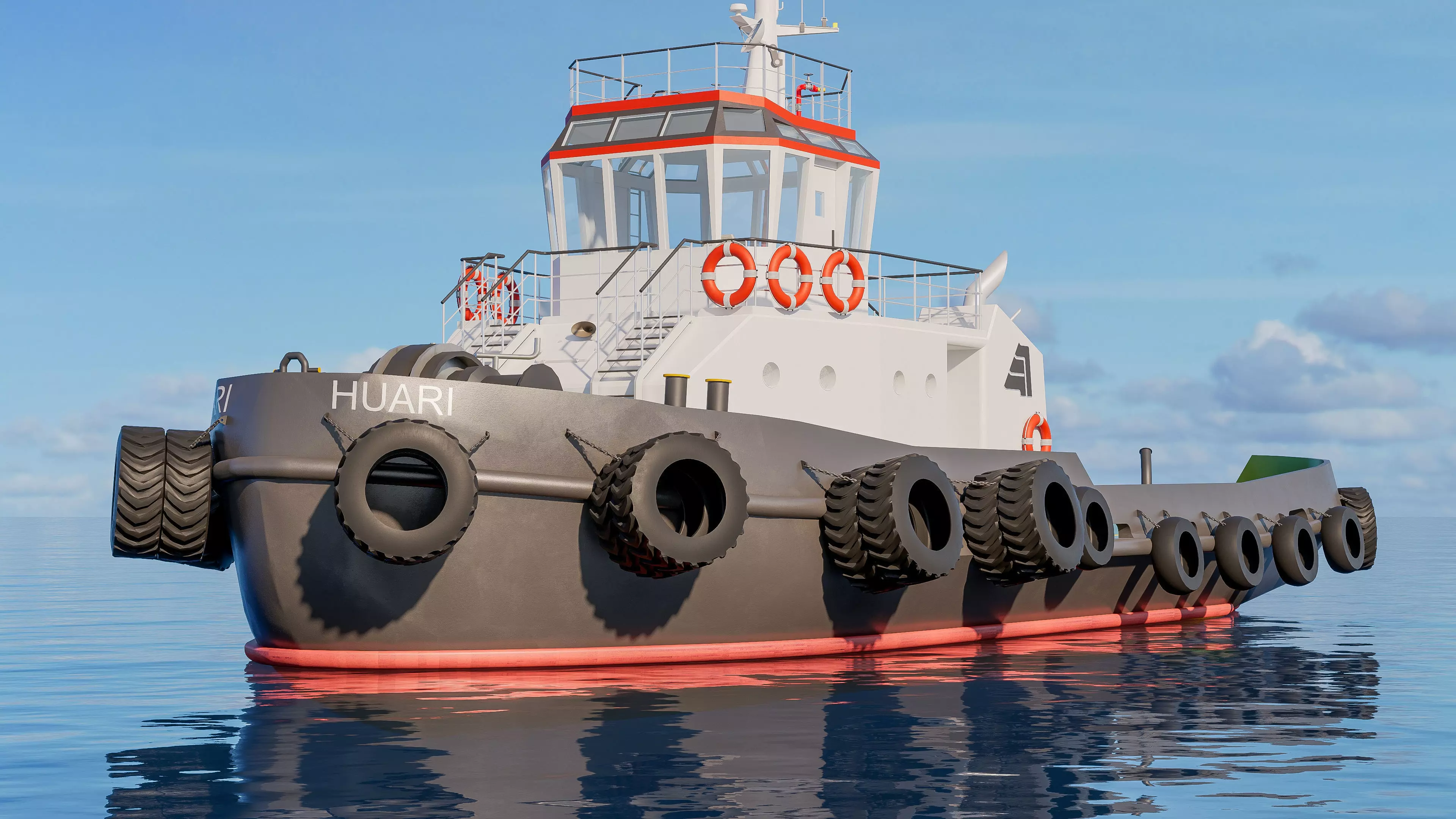 Tugboat workboat 3D model_7