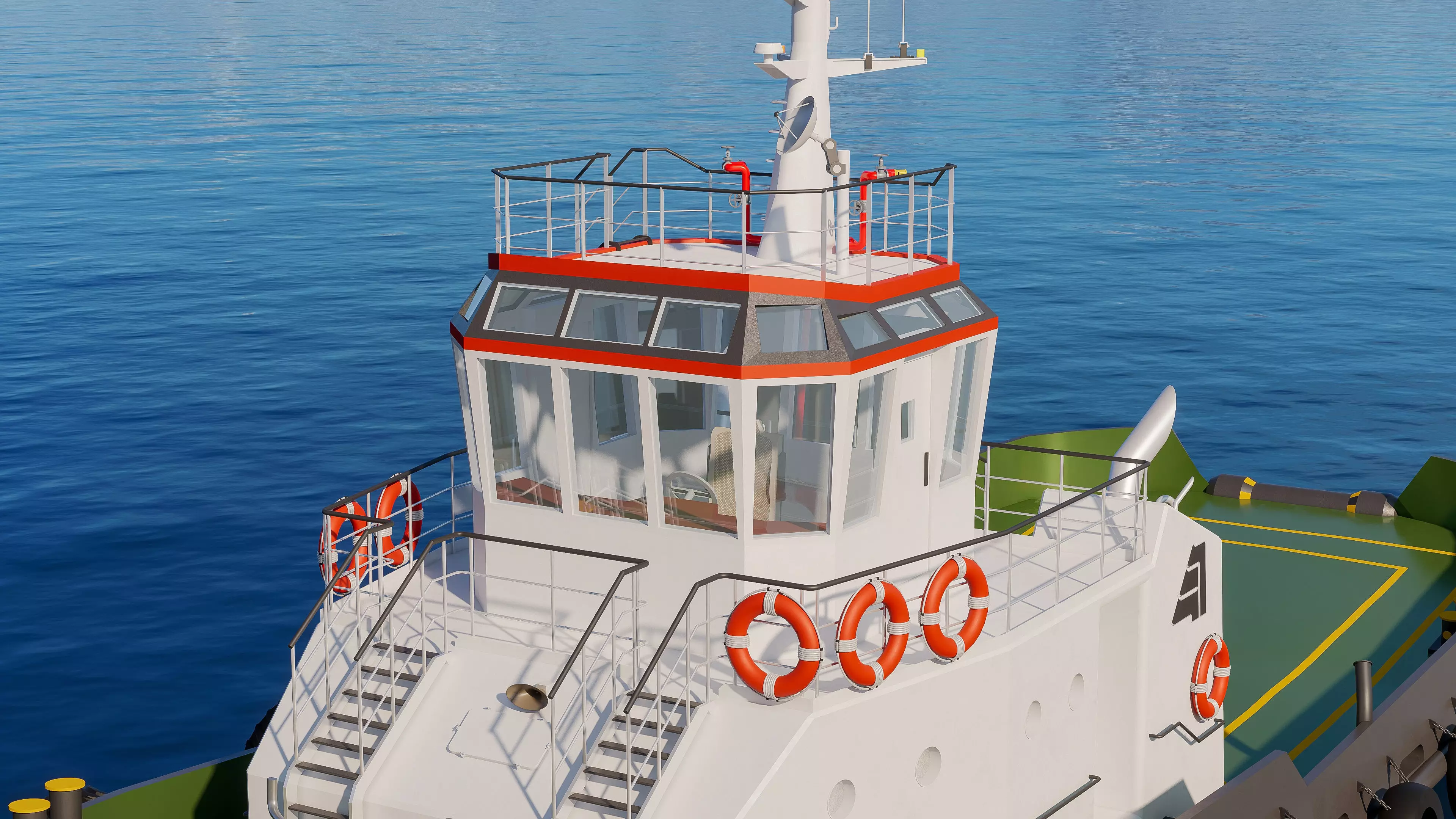 Tugboat workboat 3D model_4