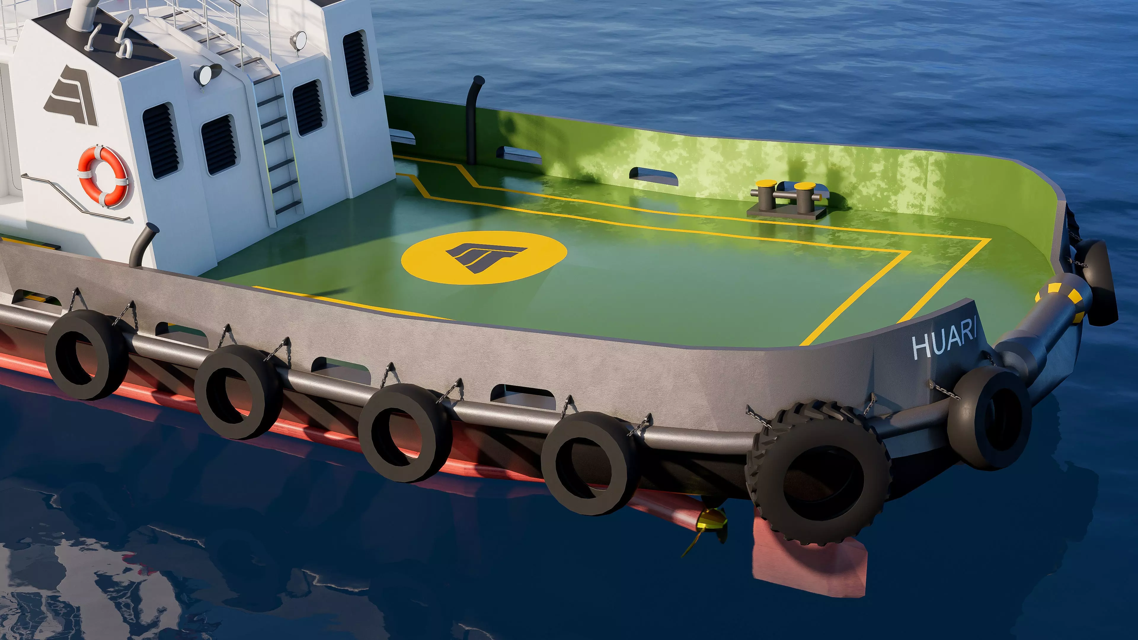 Tugboat workboat 3D model_10