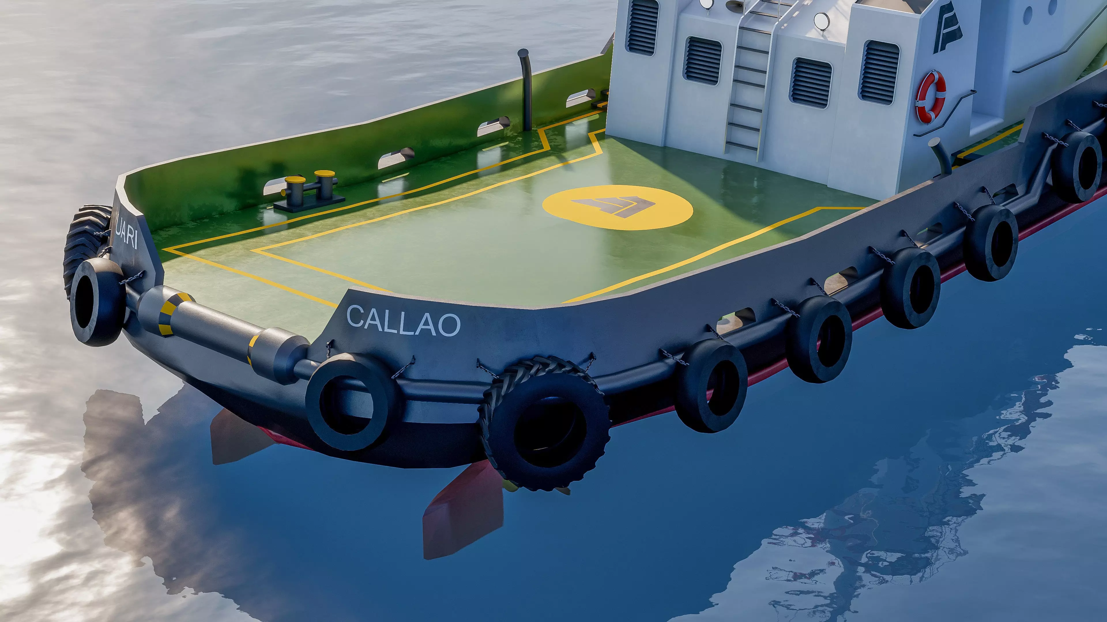 Tugboat workboat 3D model_13