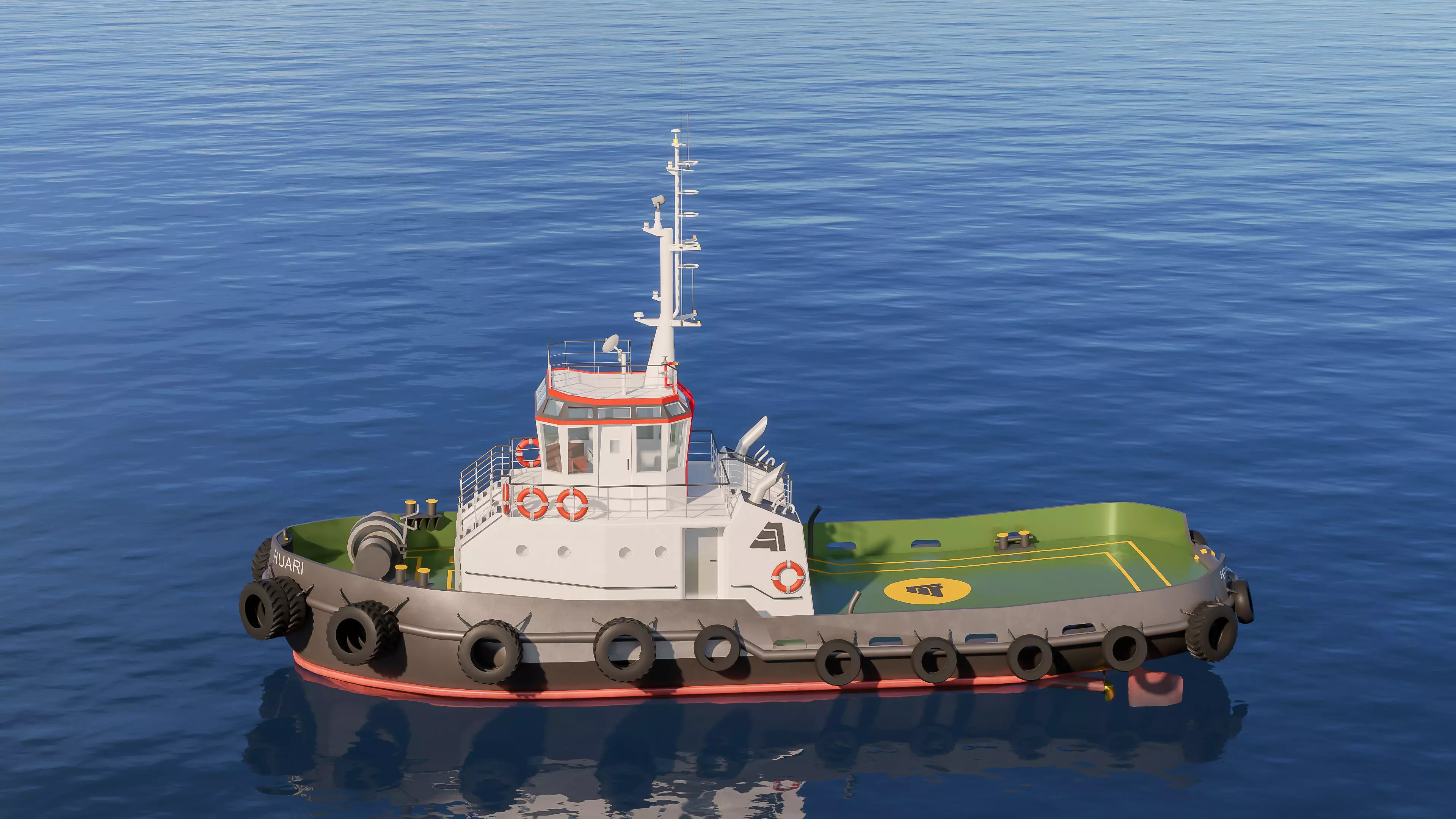 Tugboat workboat 3D model_14