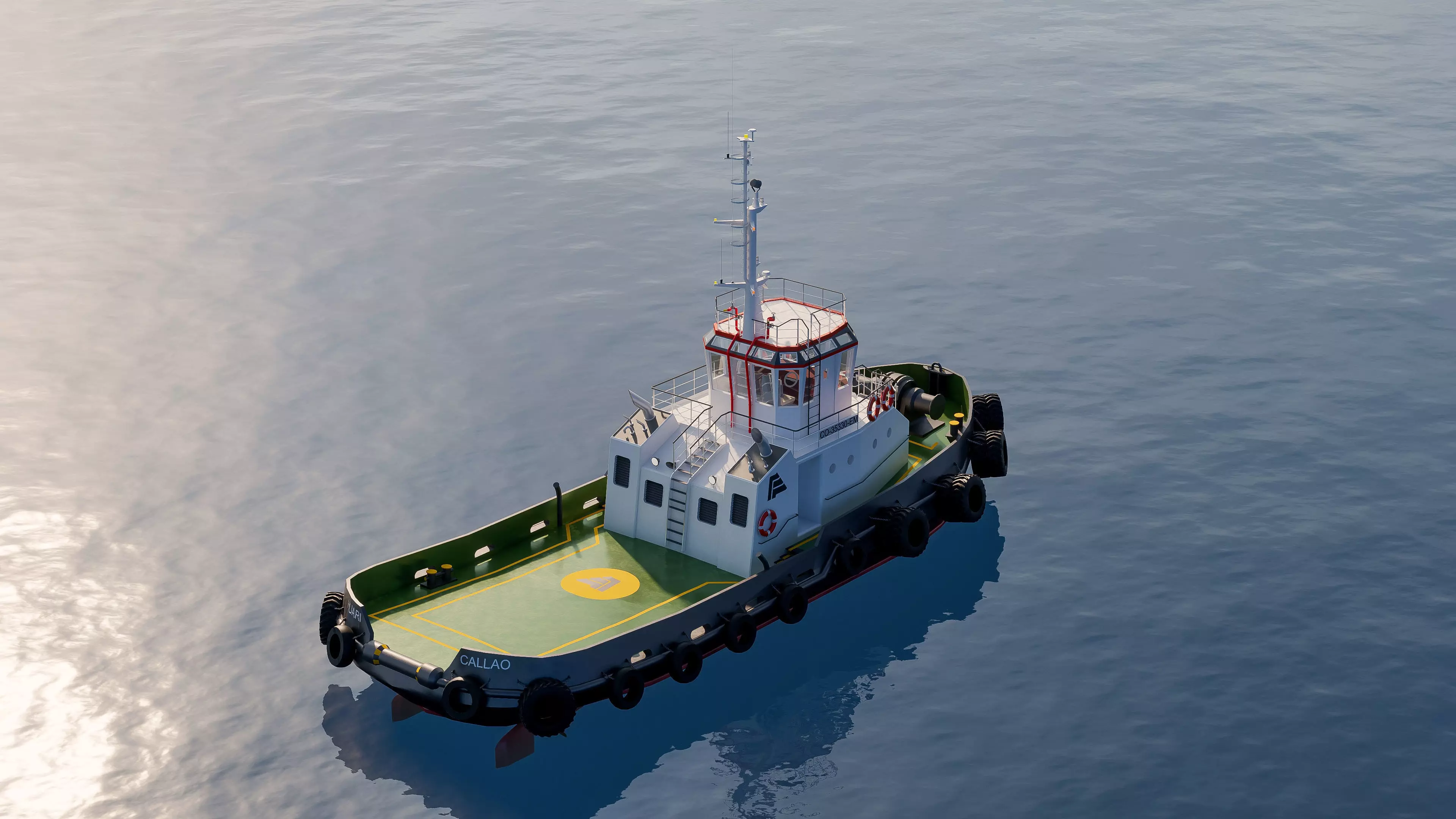 Tugboat workboat 3D model_16