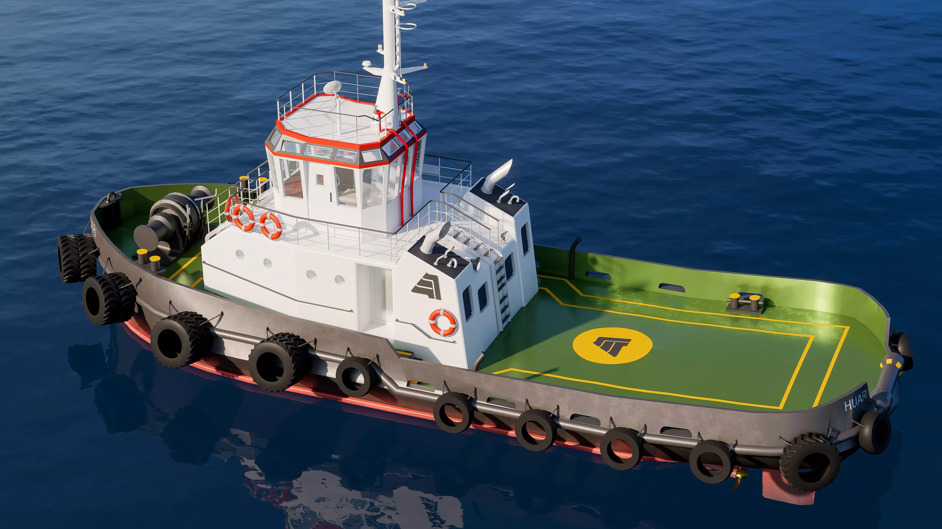 Tugboat workboat 3D model_11