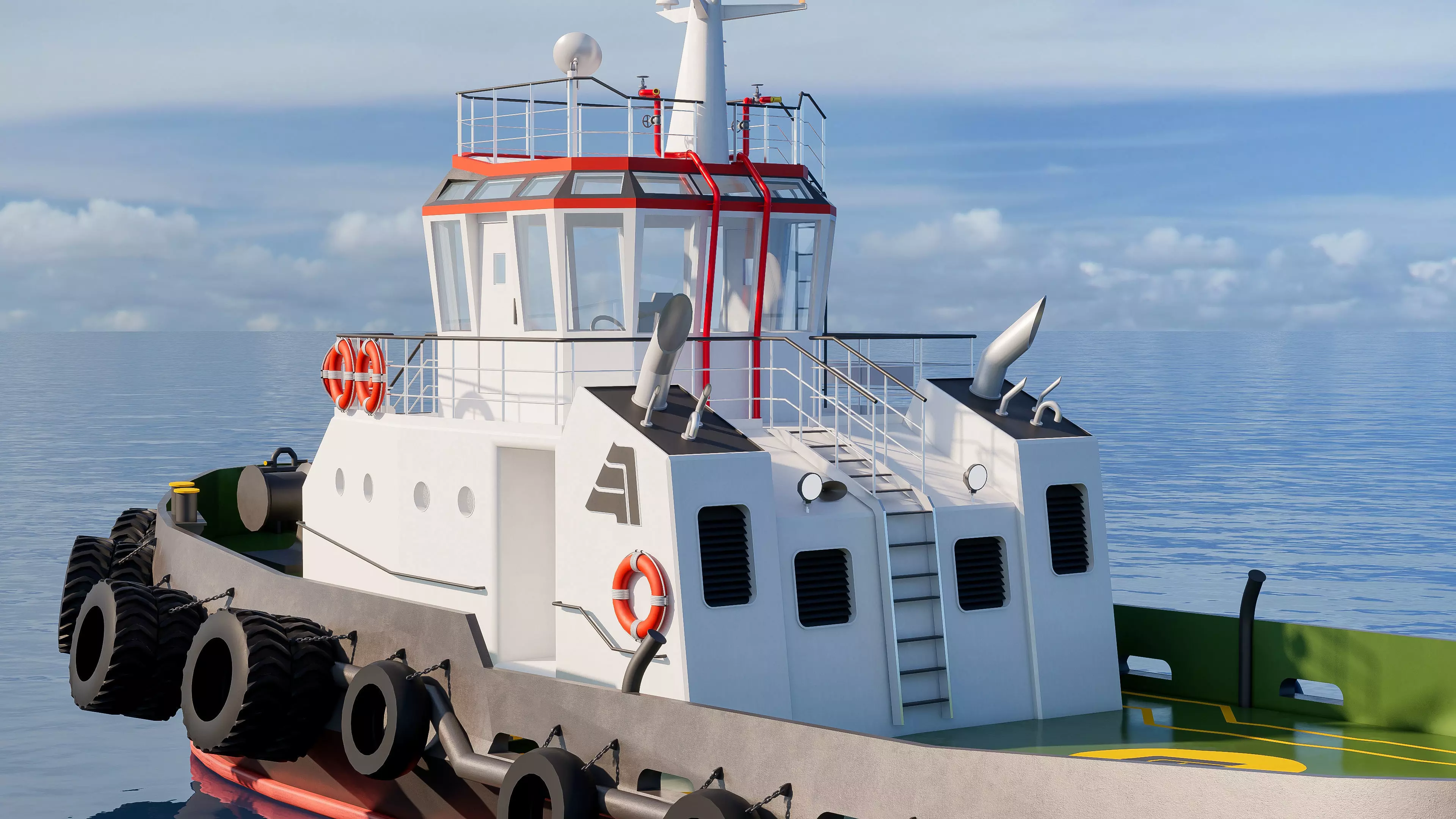 Tugboat workboat 3D model_2
