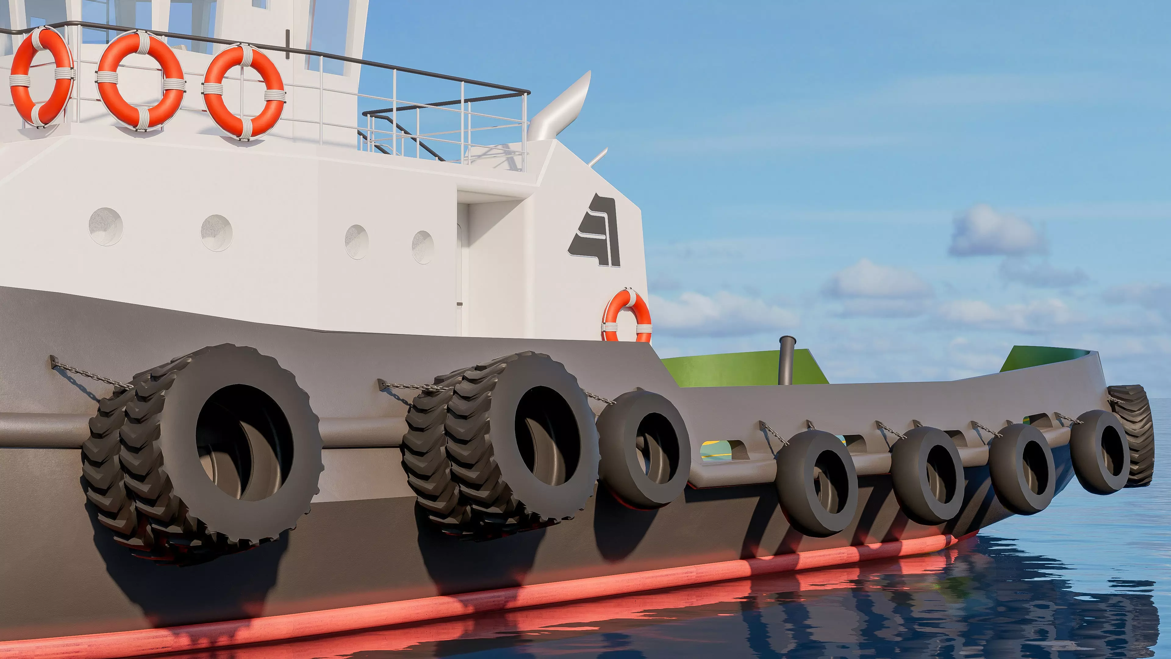Tugboat workboat 3D model_6