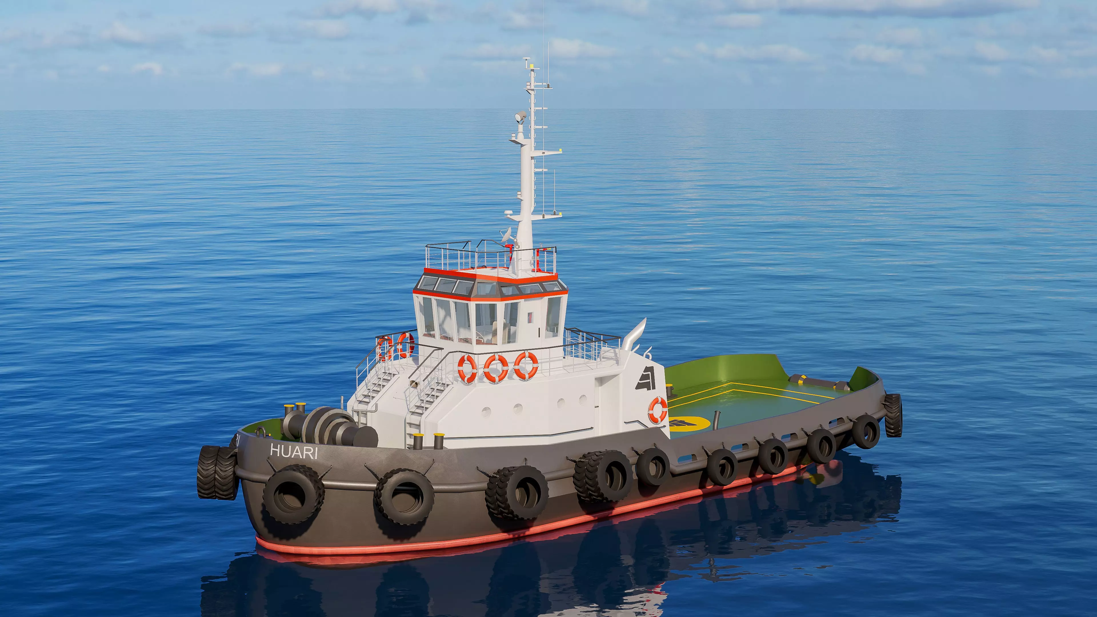 Tugboat workboat 3D model_1