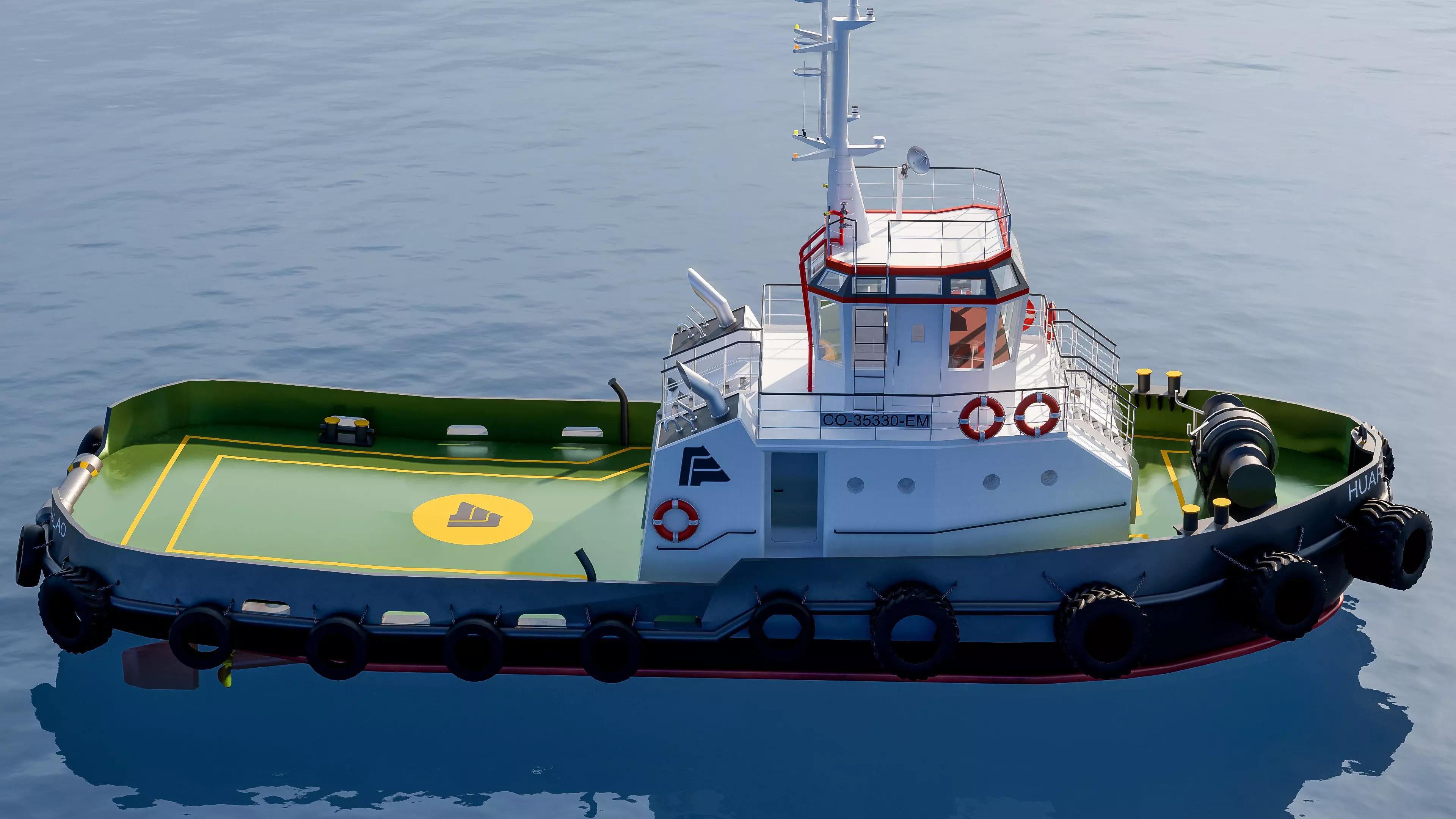 Tugboat workboat 3D model_9