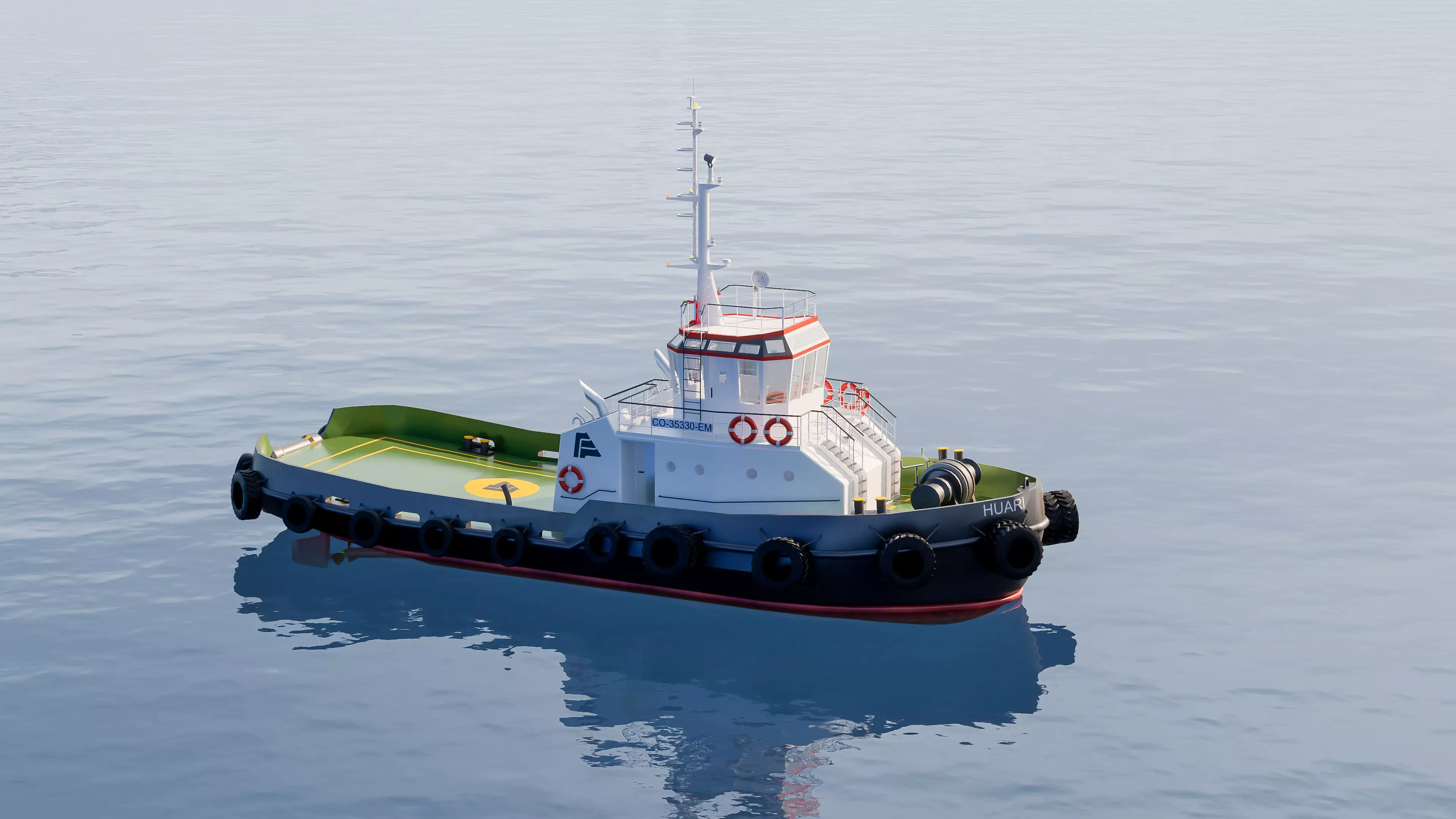Tugboat workboat 3D model_17