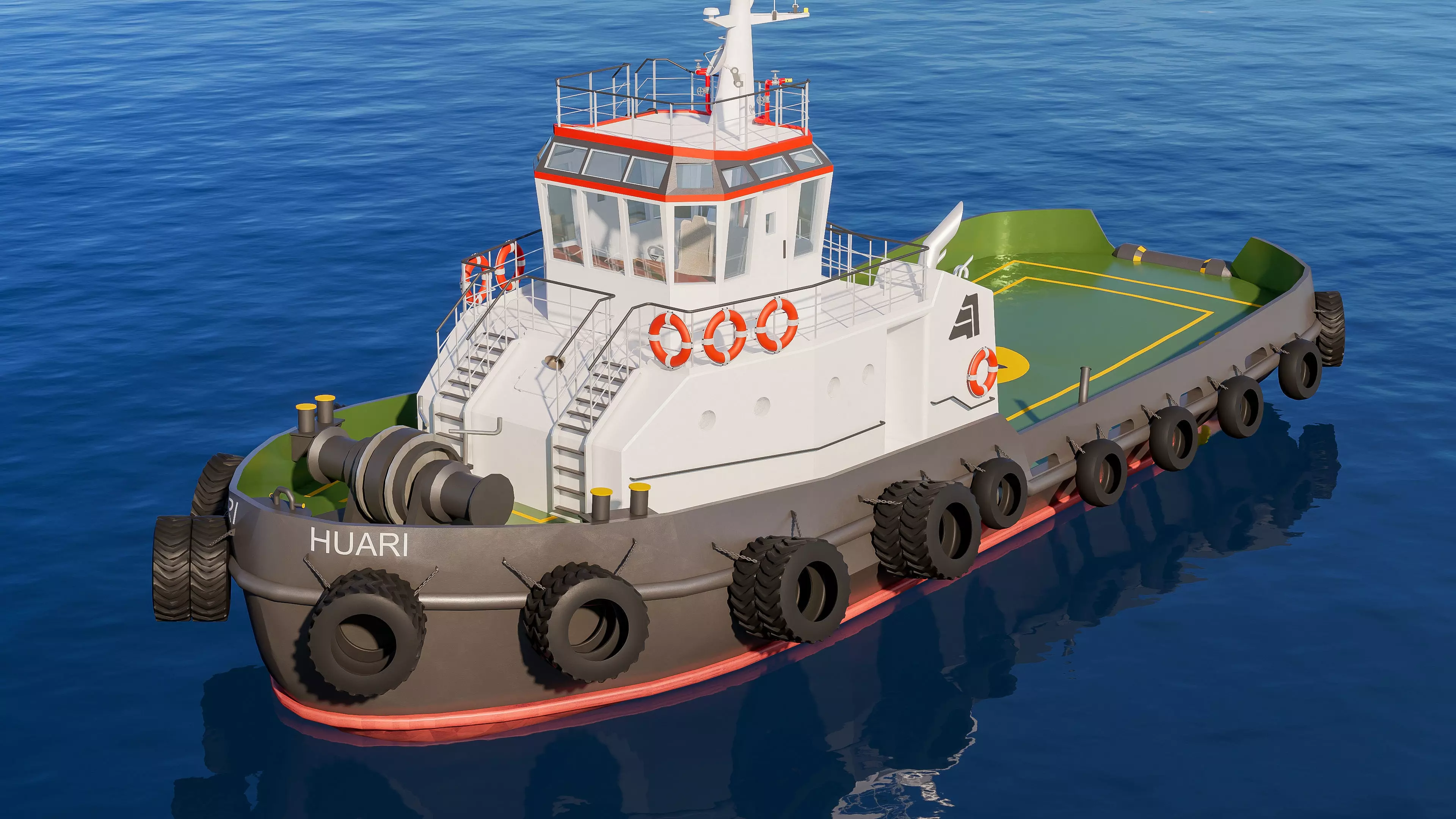 Tugboat workboat 3D model_15