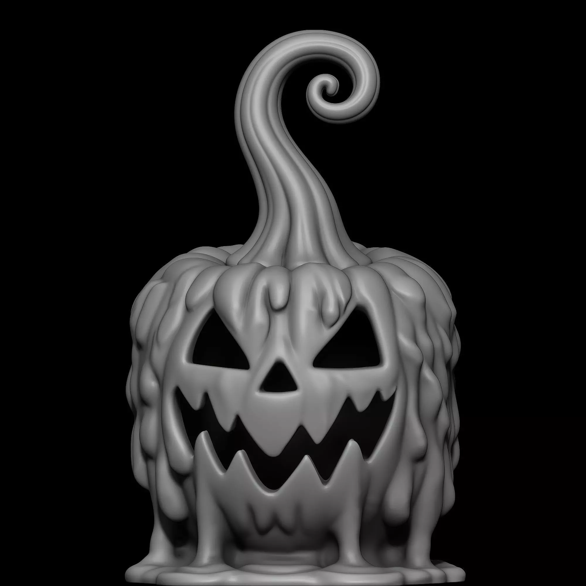 melted pumpkin 3D print model_2