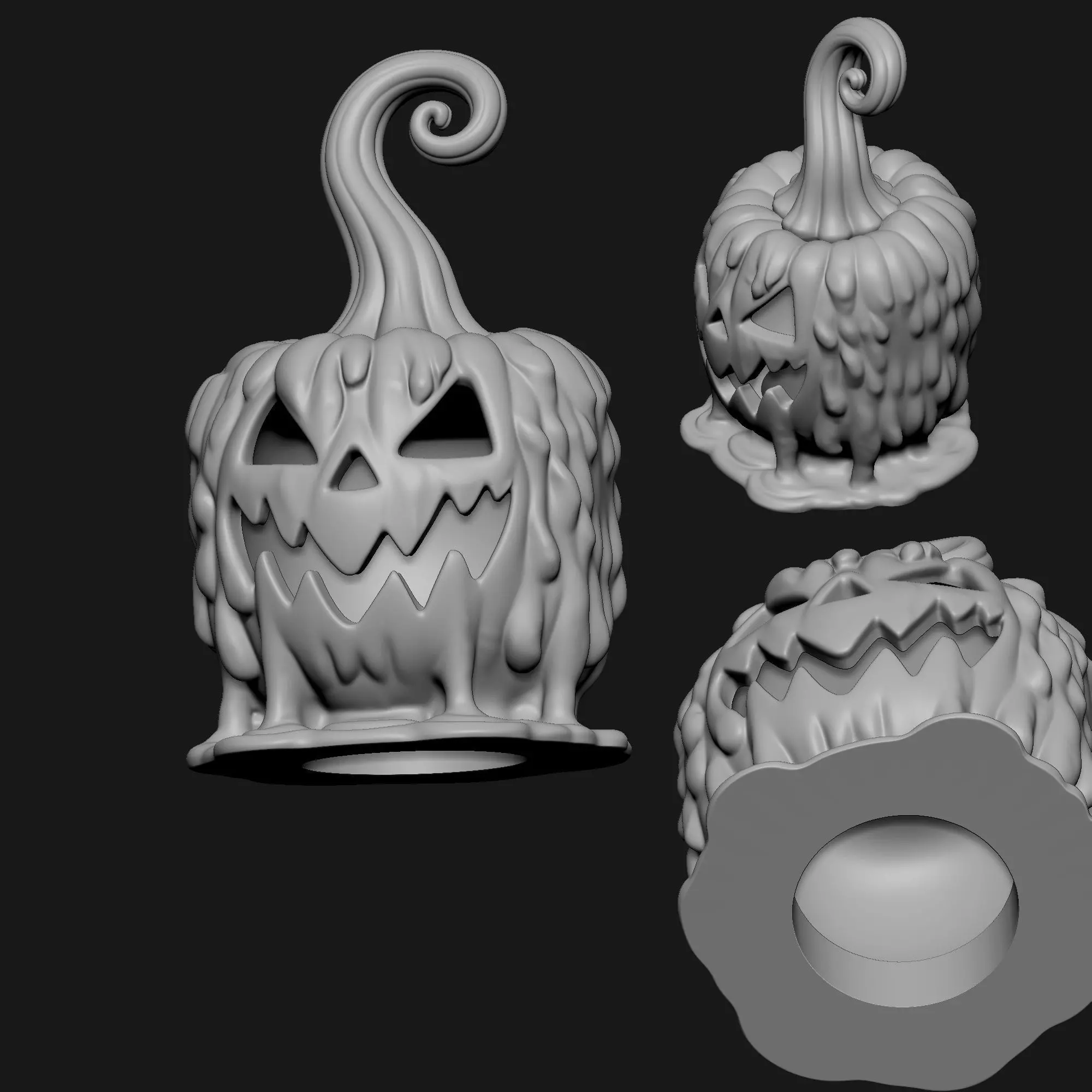 melted pumpkin 3D print model_6