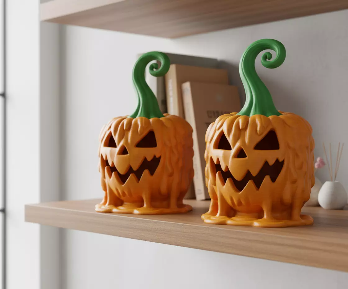 melted pumpkin 3D print model_3