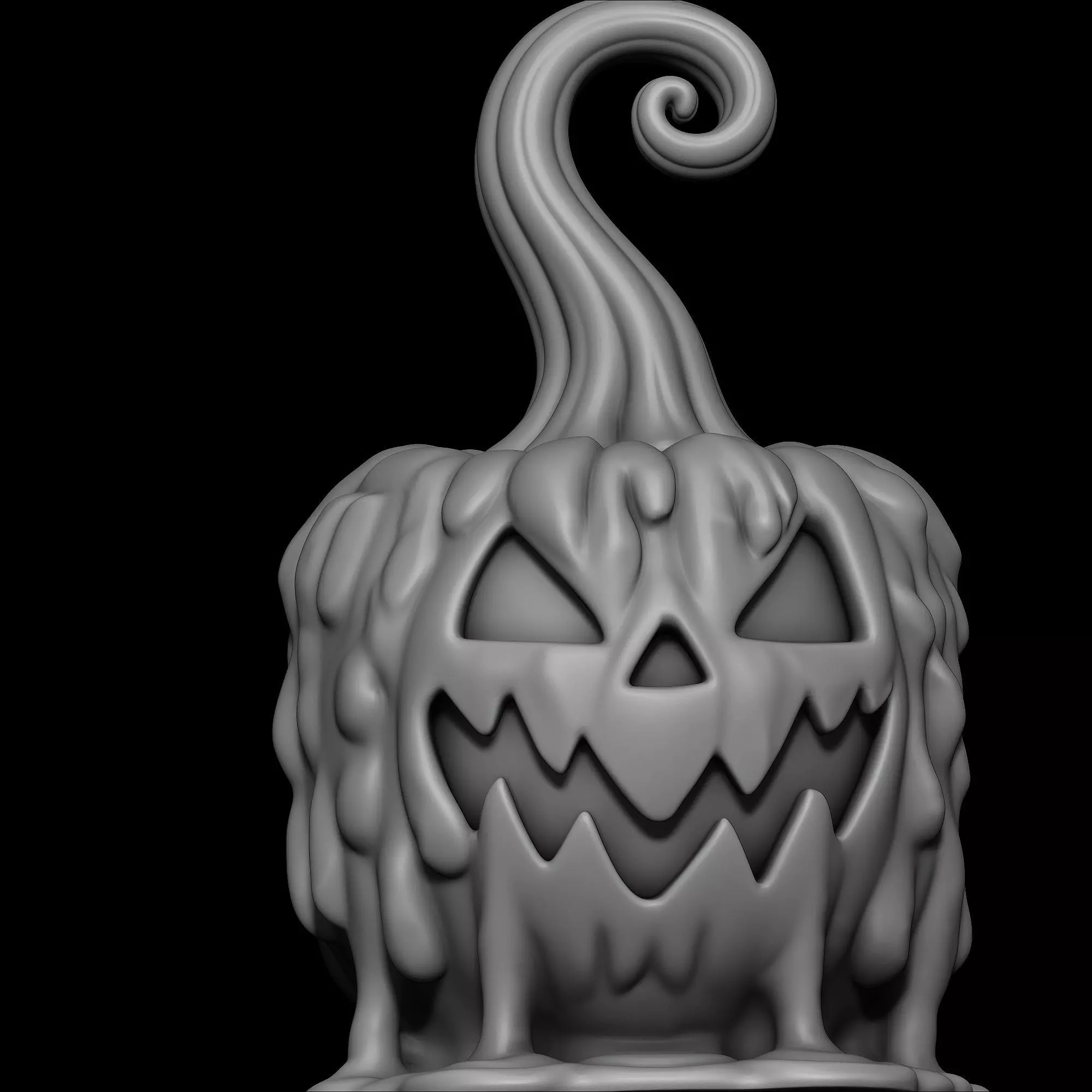 melted pumpkin 3D print model_5