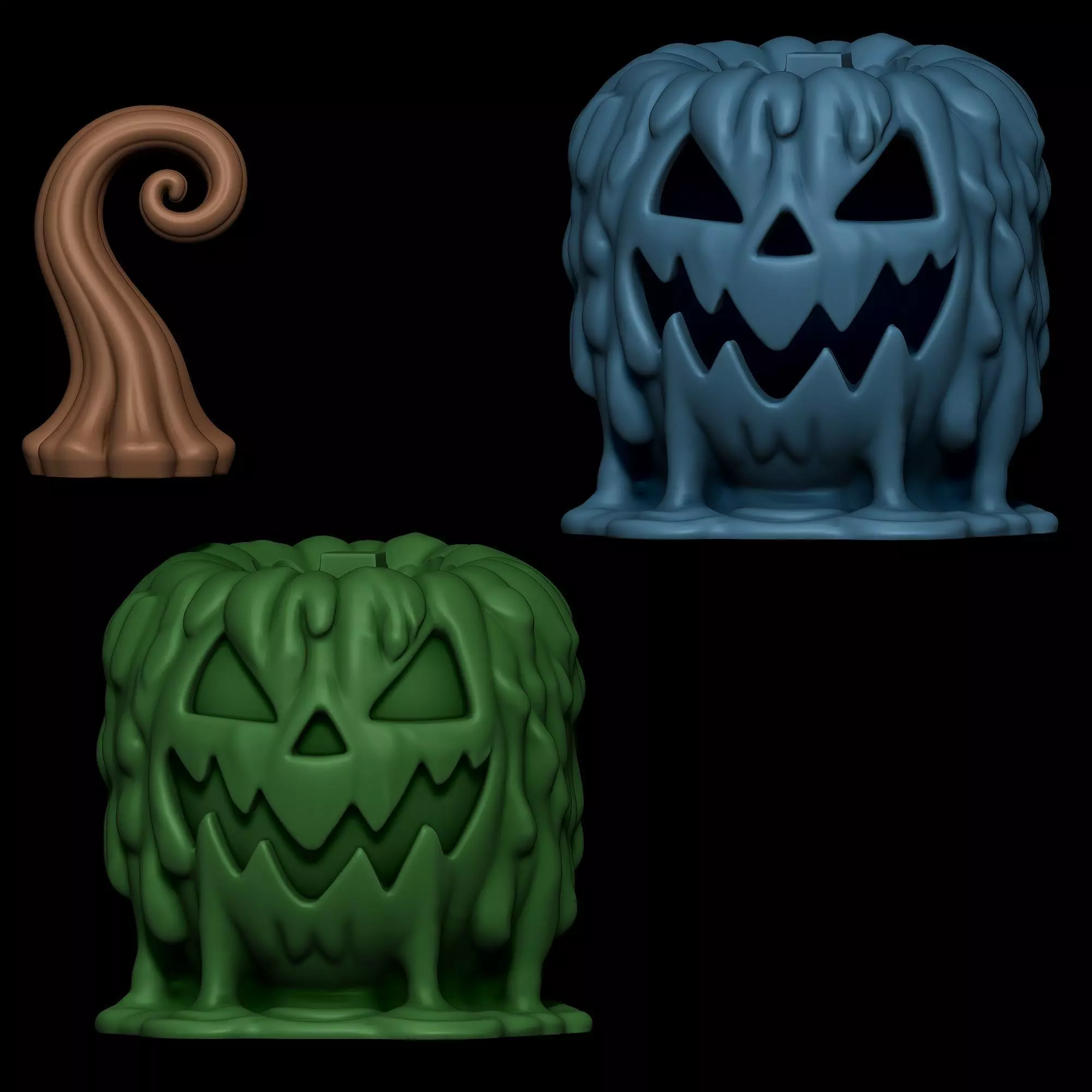 melted pumpkin 3D print model_1