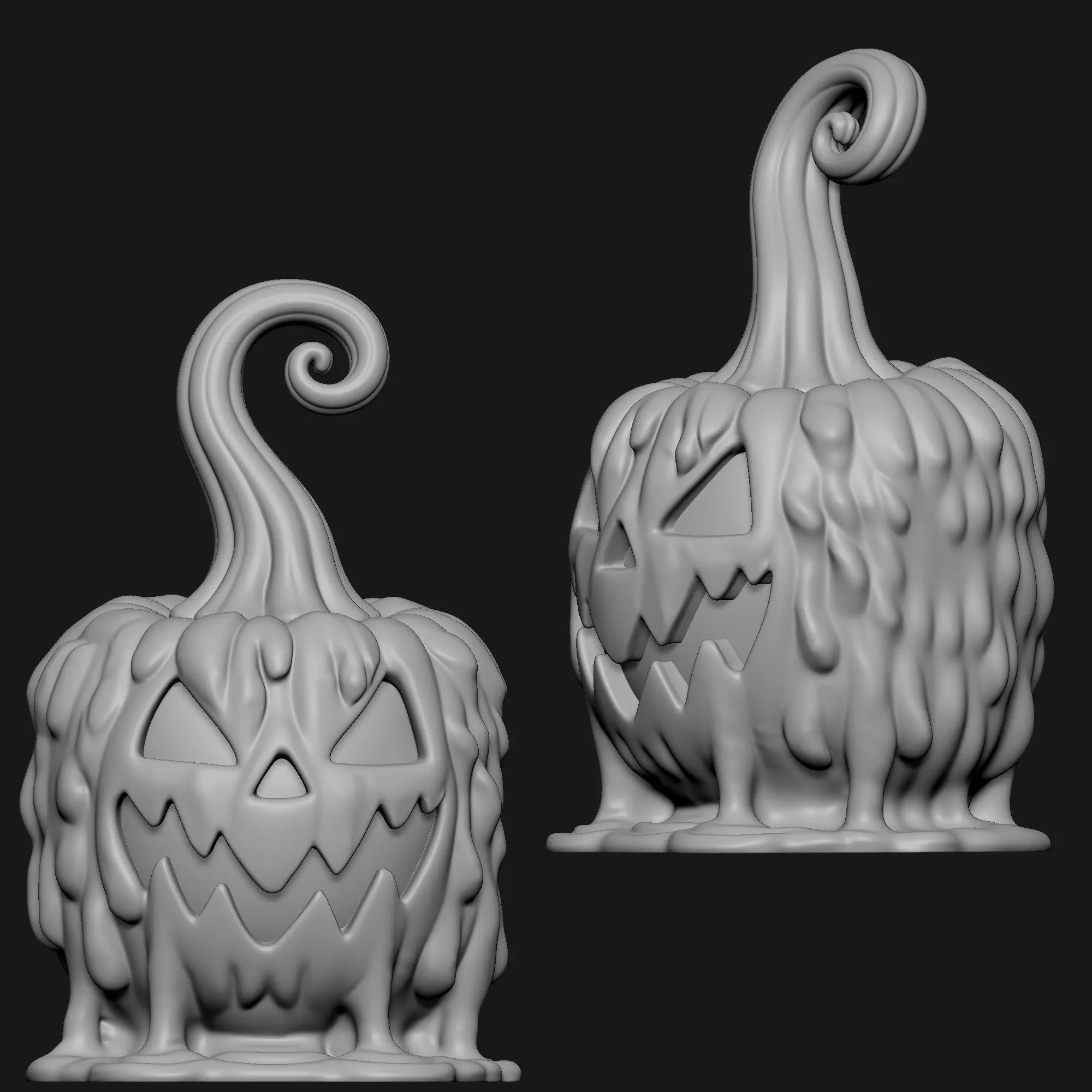 melted pumpkin 3D print model_4