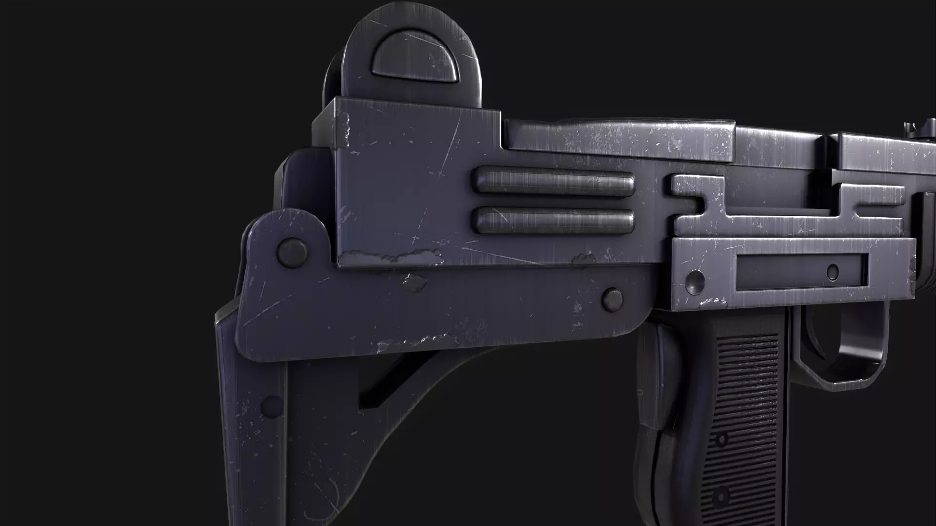 UZI Submachine Gun Low-poly 3D model_5